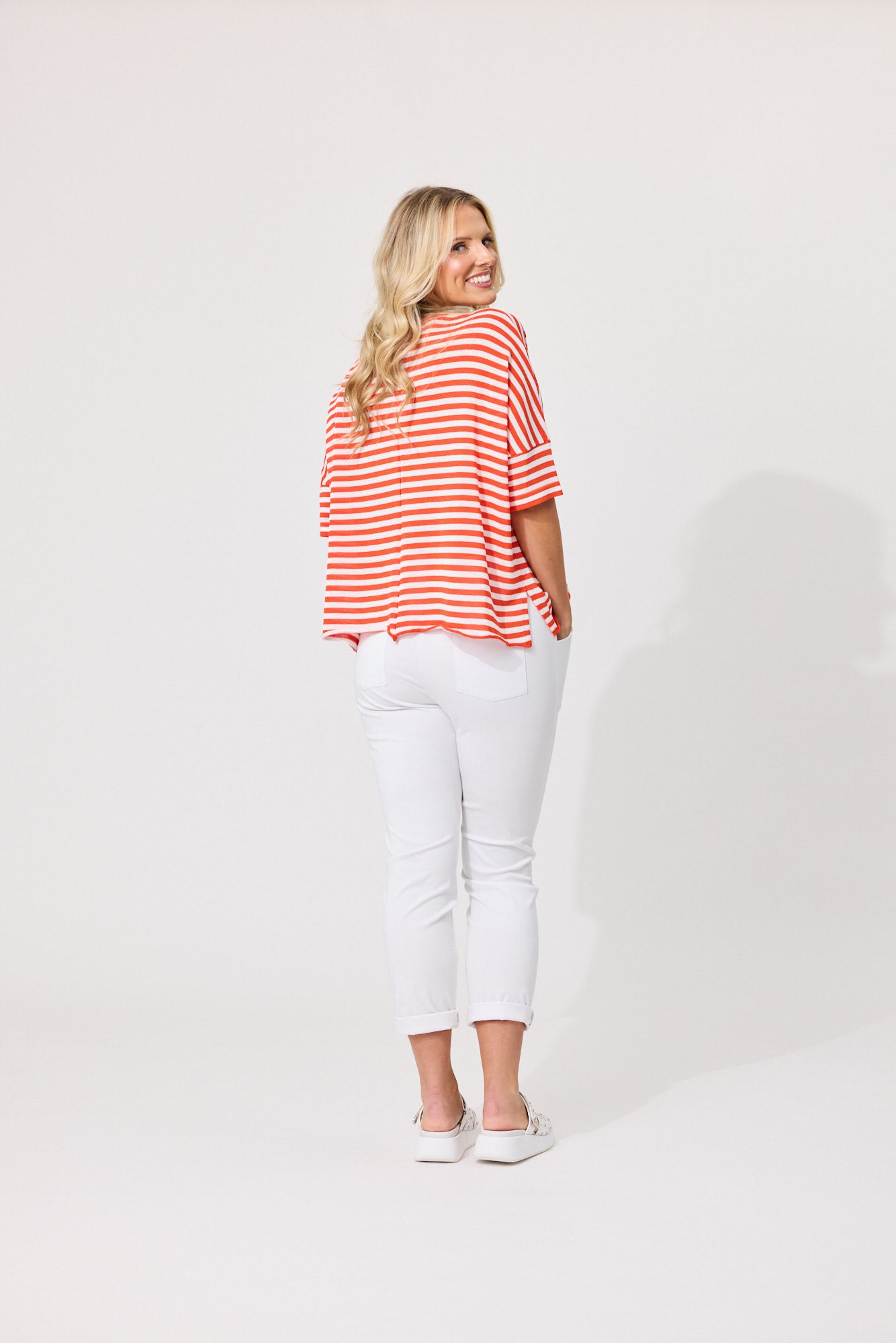 Candela Knit - Orange-White