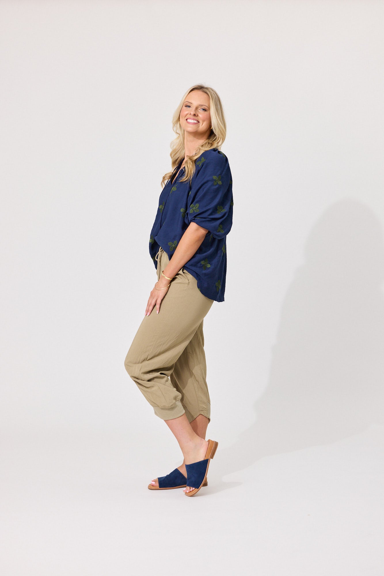 Gianna Top - Navy Clover