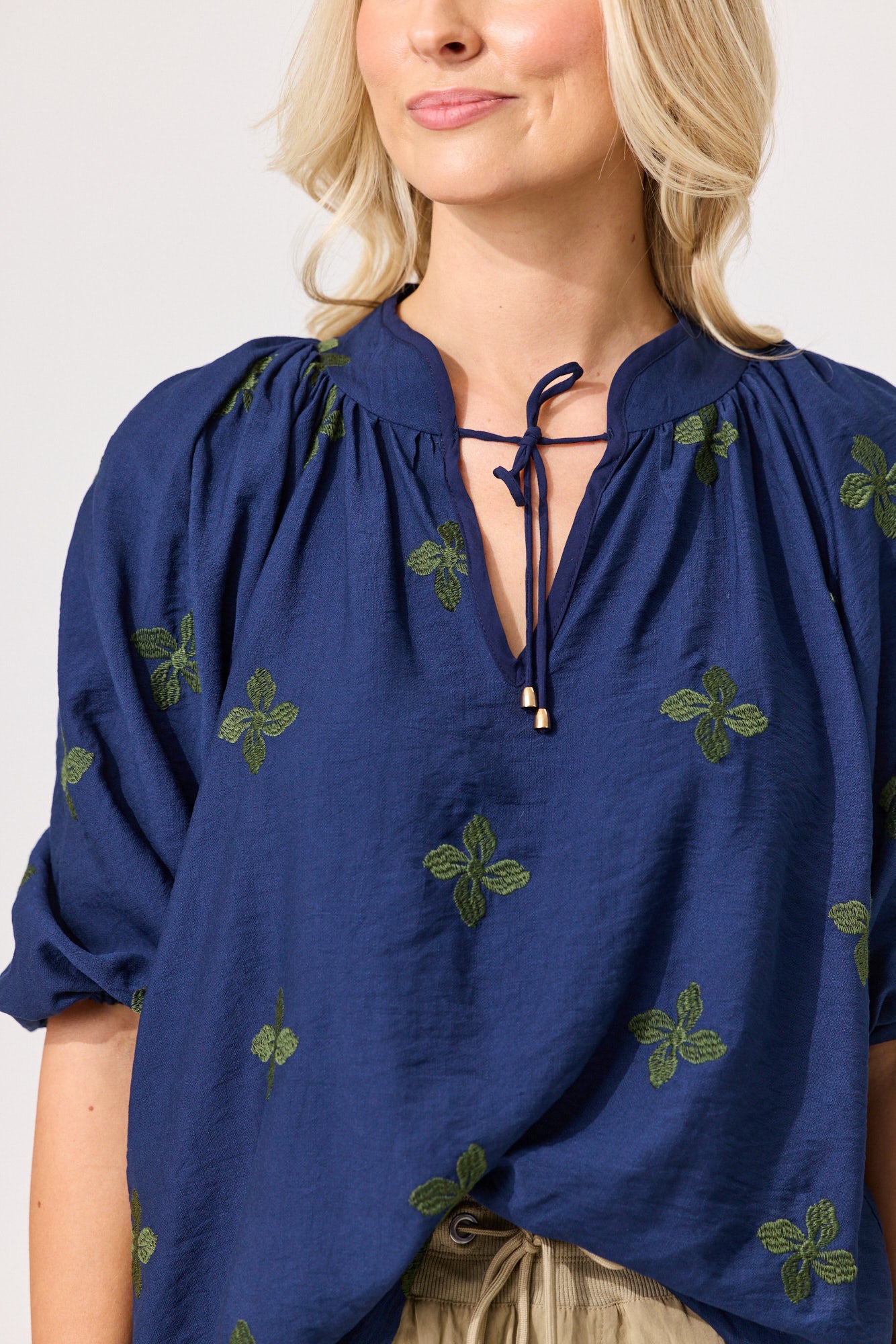 Gianna Top - Navy Clover