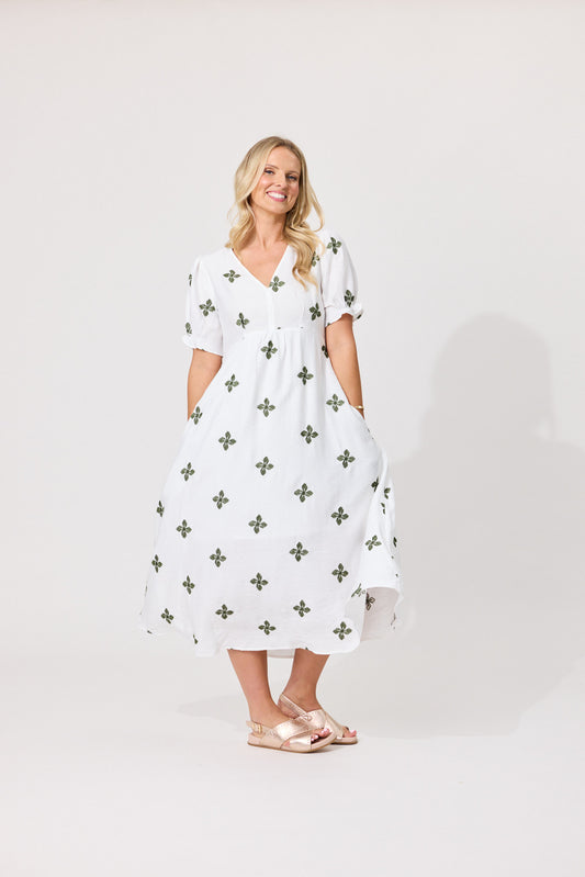 Bex Dress - White Clover