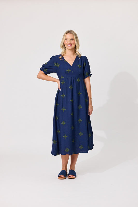 Bex Dress - Navy Clover