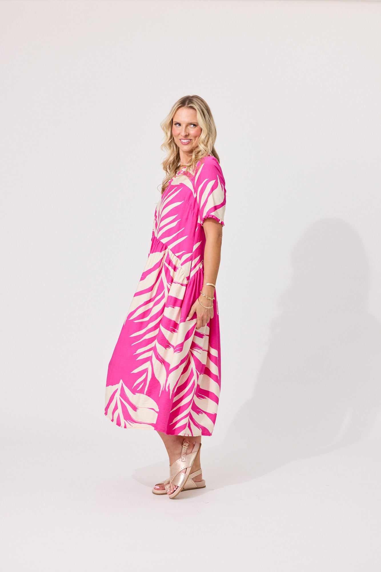 Marissa Dress in Floral Fuchsia