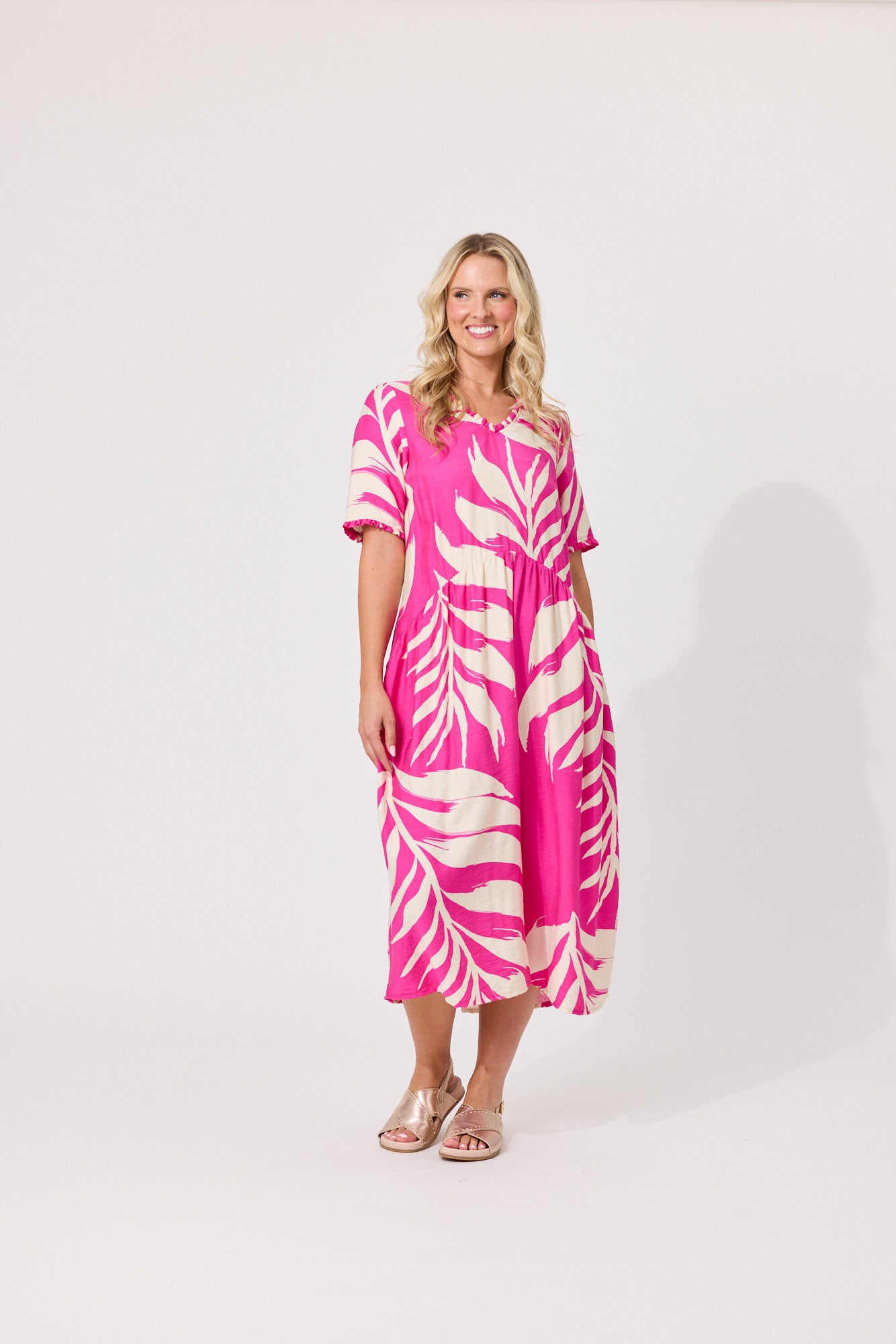Marissa Dress in Floral Fuchsia