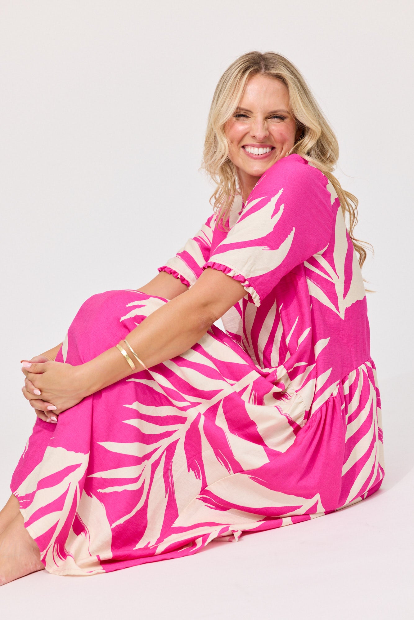 Marissa Dress in Floral Fuchsia