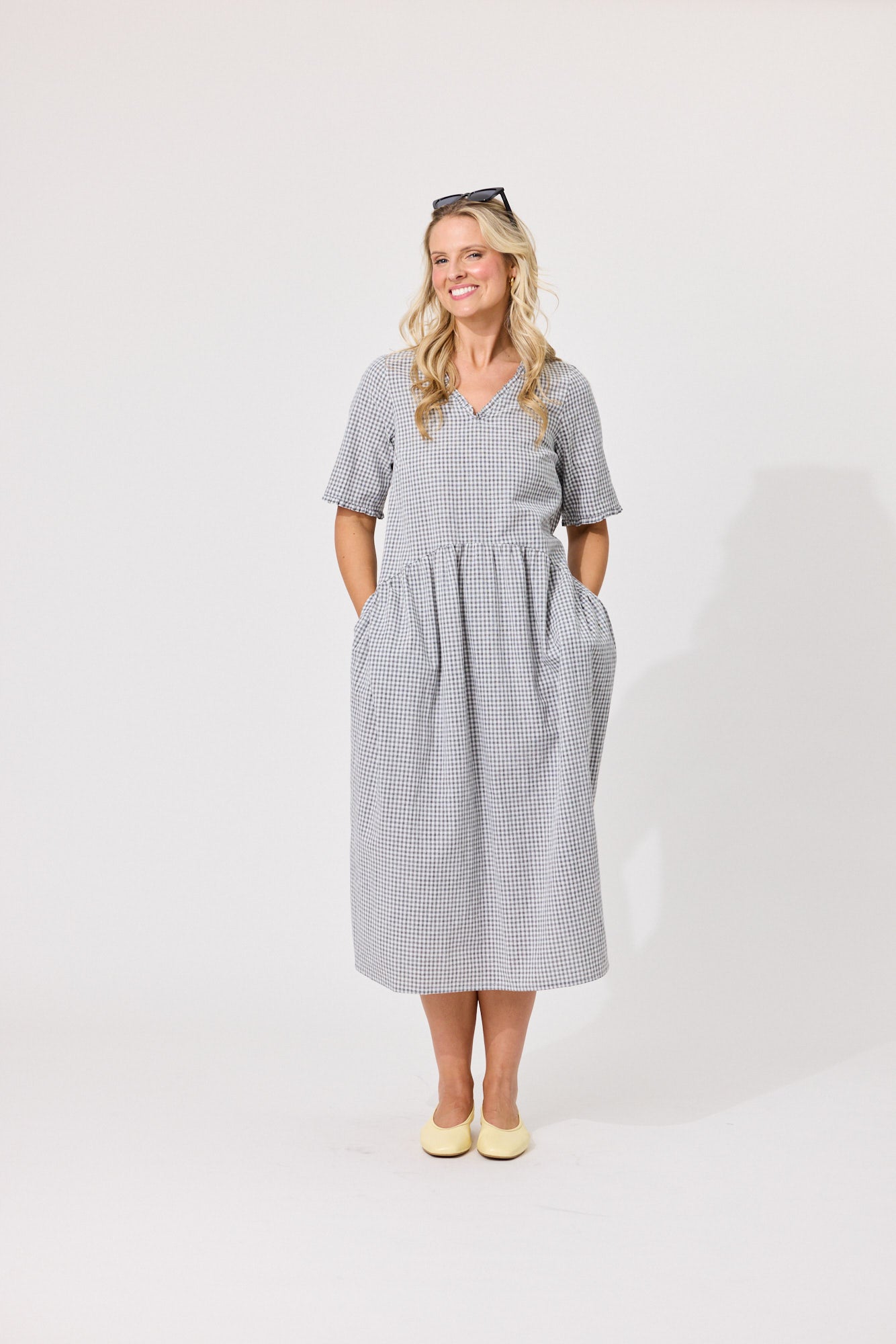 Marissa Dress - Grey & White Check