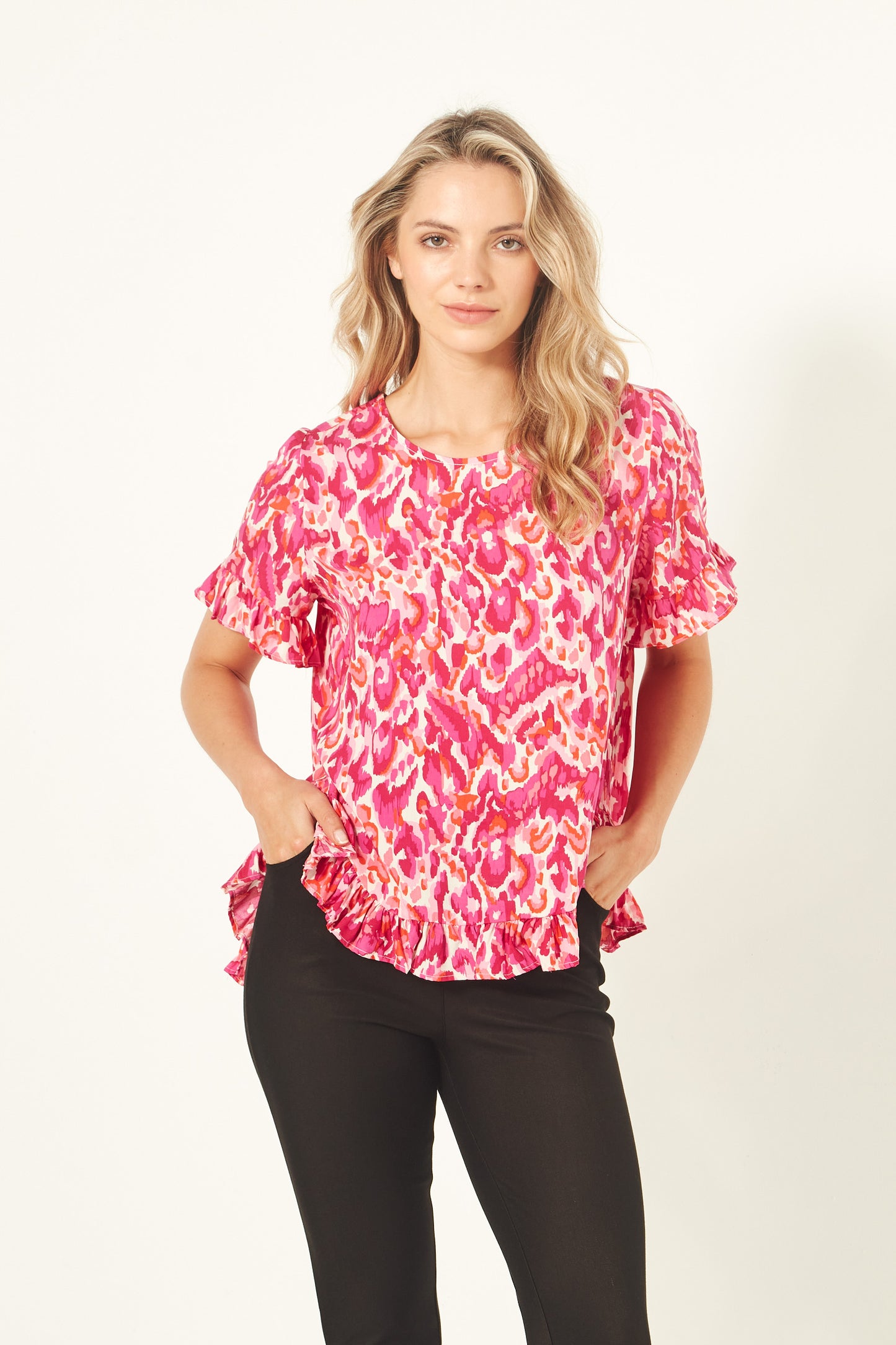 Lemon Tree - Madelaine Top - LT904 - Berry Print - 50% Off