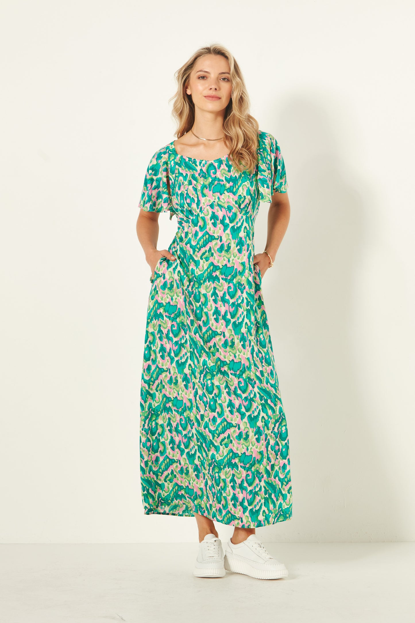 Lemon Tree - Sylvia Dress - LT938 - Teal Print $99 XMAS DRESS SPECIAL