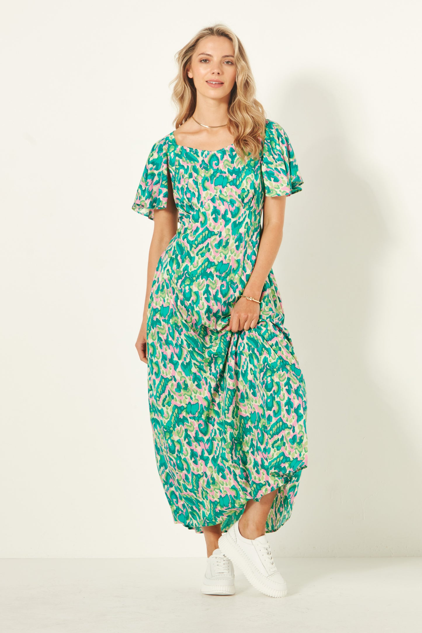 Lemon Tree - Sylvia Dress - LT938 - Teal Print $99 XMAS DRESS SPECIAL