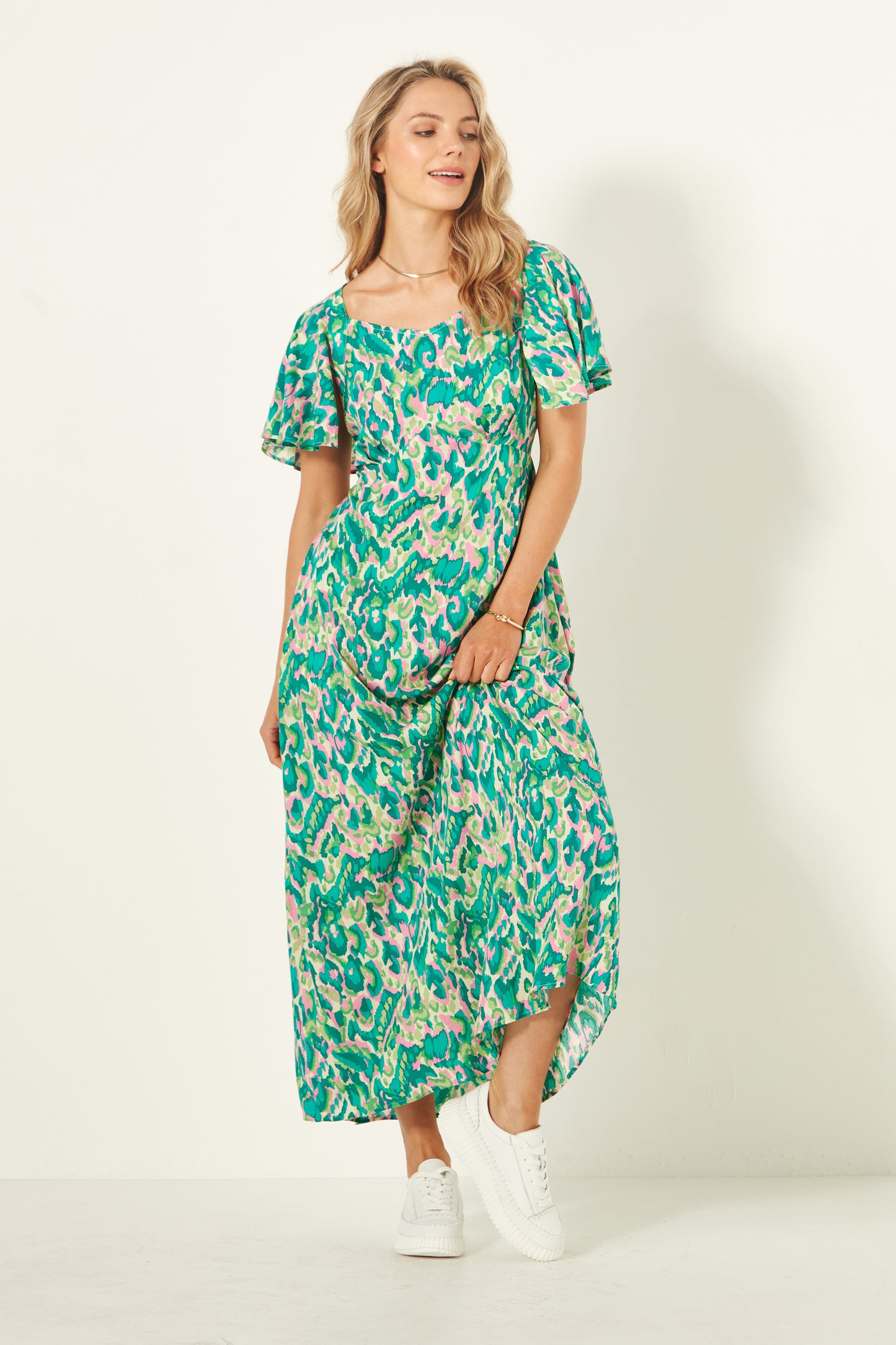 Lemon Tree - Sylvia Dress - LT938 - Teal Print $99 XMAS DRESS SPECIAL