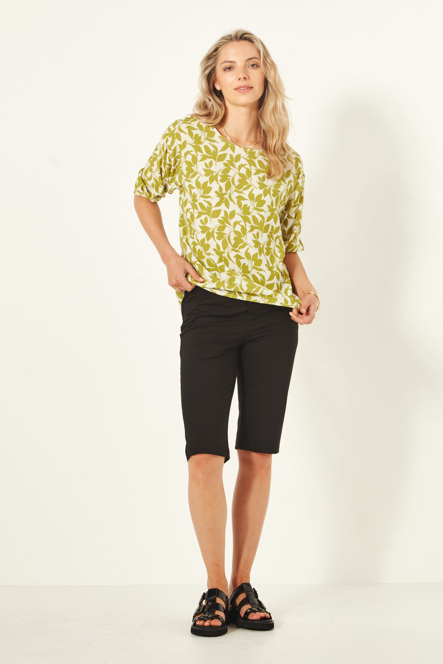 Lemon Tree - Sybil Top - LT903 - Lime Print - 50% Off