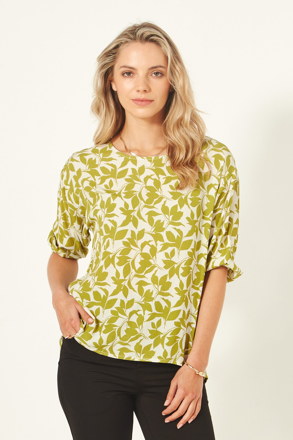 Lemon Tree - Sybil Top - LT903 - Lime Print - 50% Off