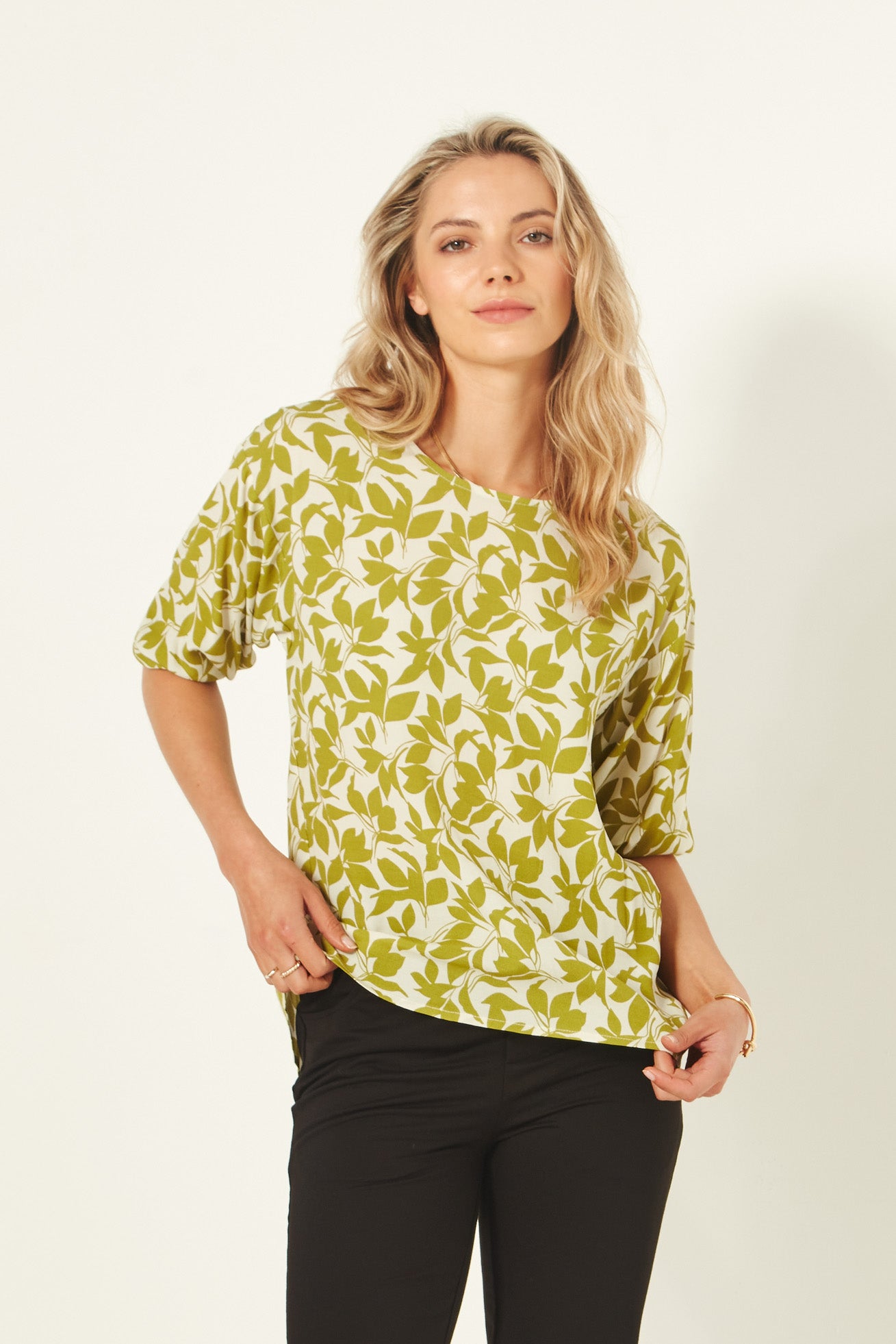 Lemon Tree - Sybil Top - LT903 - Lime Print - 50% Off