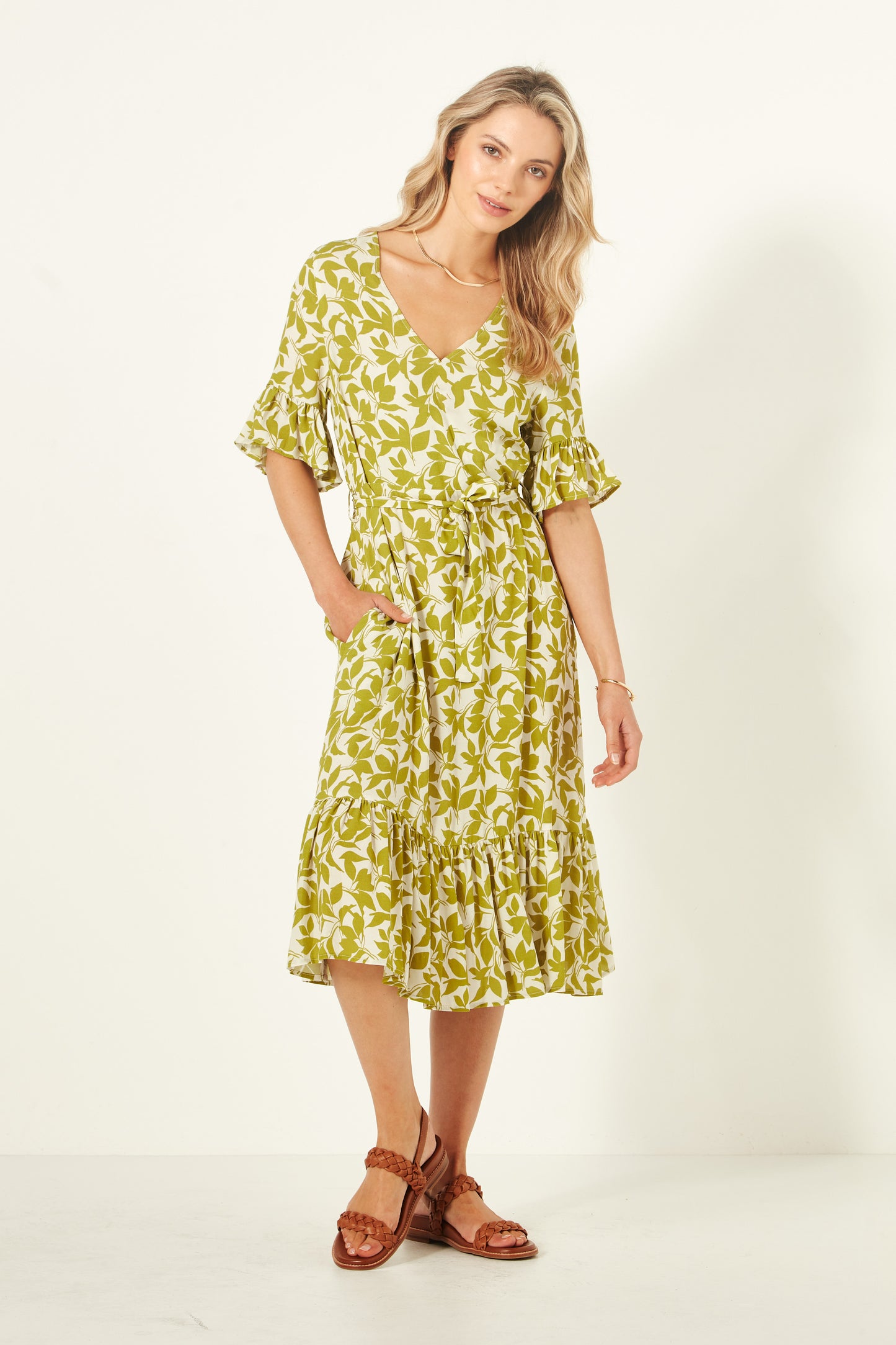 Lemon Tree - Carmen Dress - LT940 - Lime Print - $99 XMAS SPECIAL