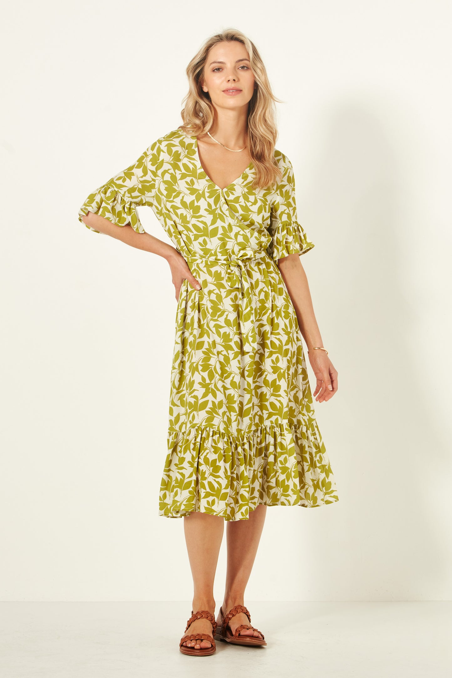 Lemon Tree - Carmen Dress - LT940 - Lime Print - $99 XMAS SPECIAL