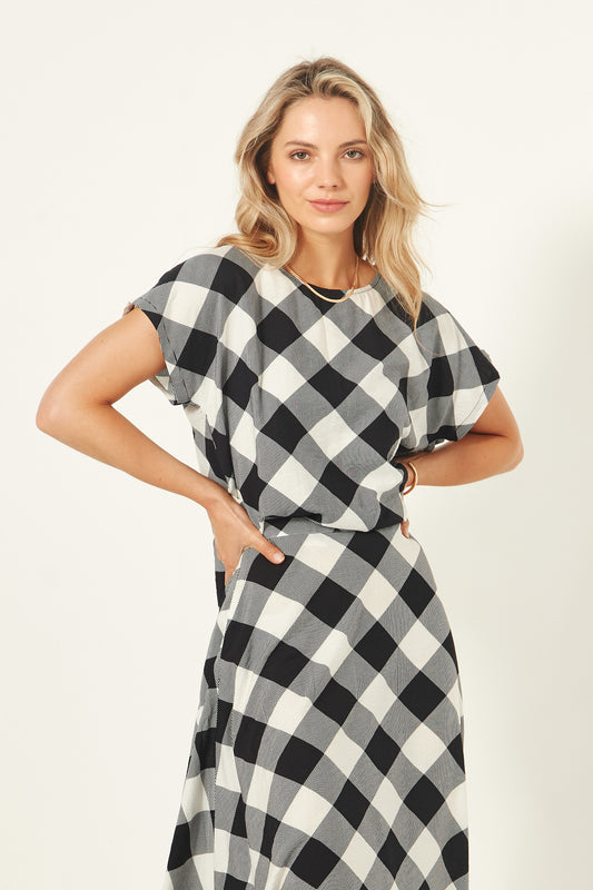 Lemon Tree - Melani Top - LT911 - Gingham 1 x 10 left