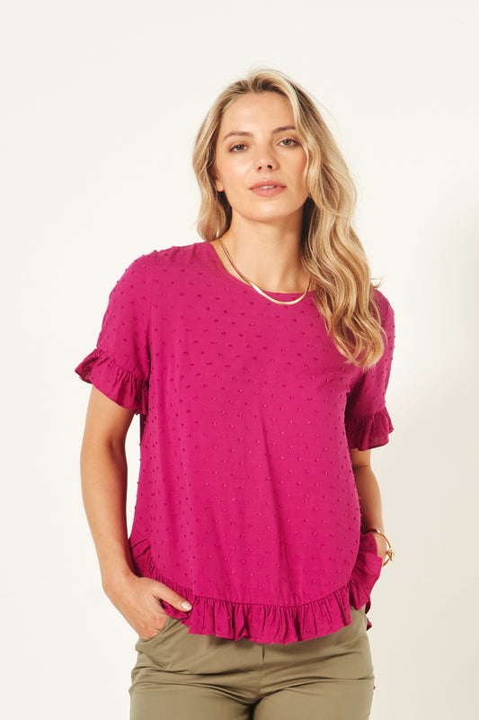 Lemon Tree - Madelaine Top - LT904 - Berry - 50% Off