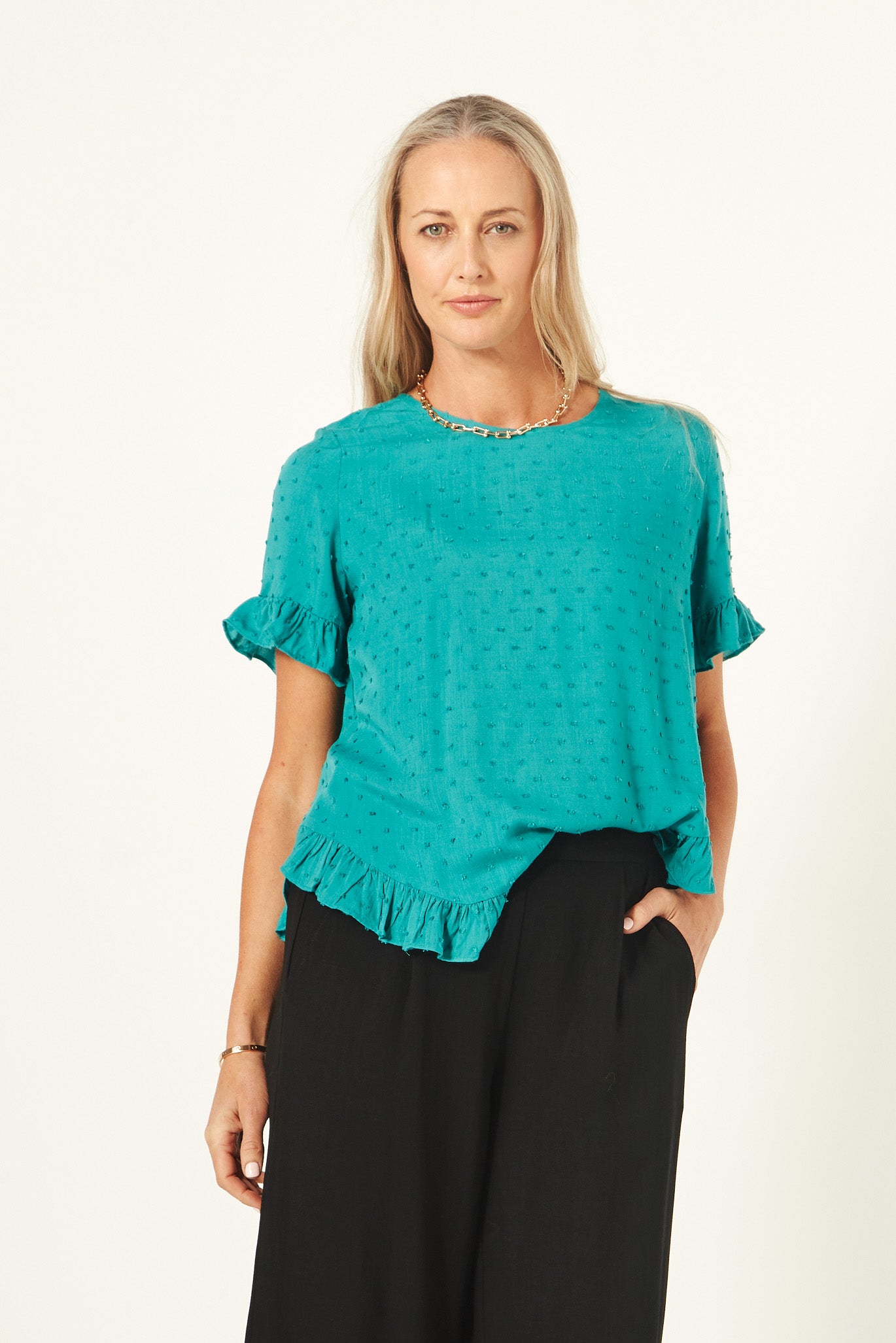 Lemon Tree - Madelaine Top - LT904 - Teal - 40% Off