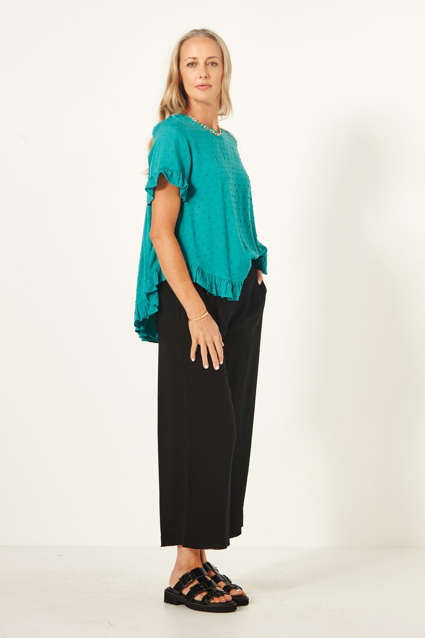 Lemon Tree - Madelaine Top - LT904 - Teal - 50% Off