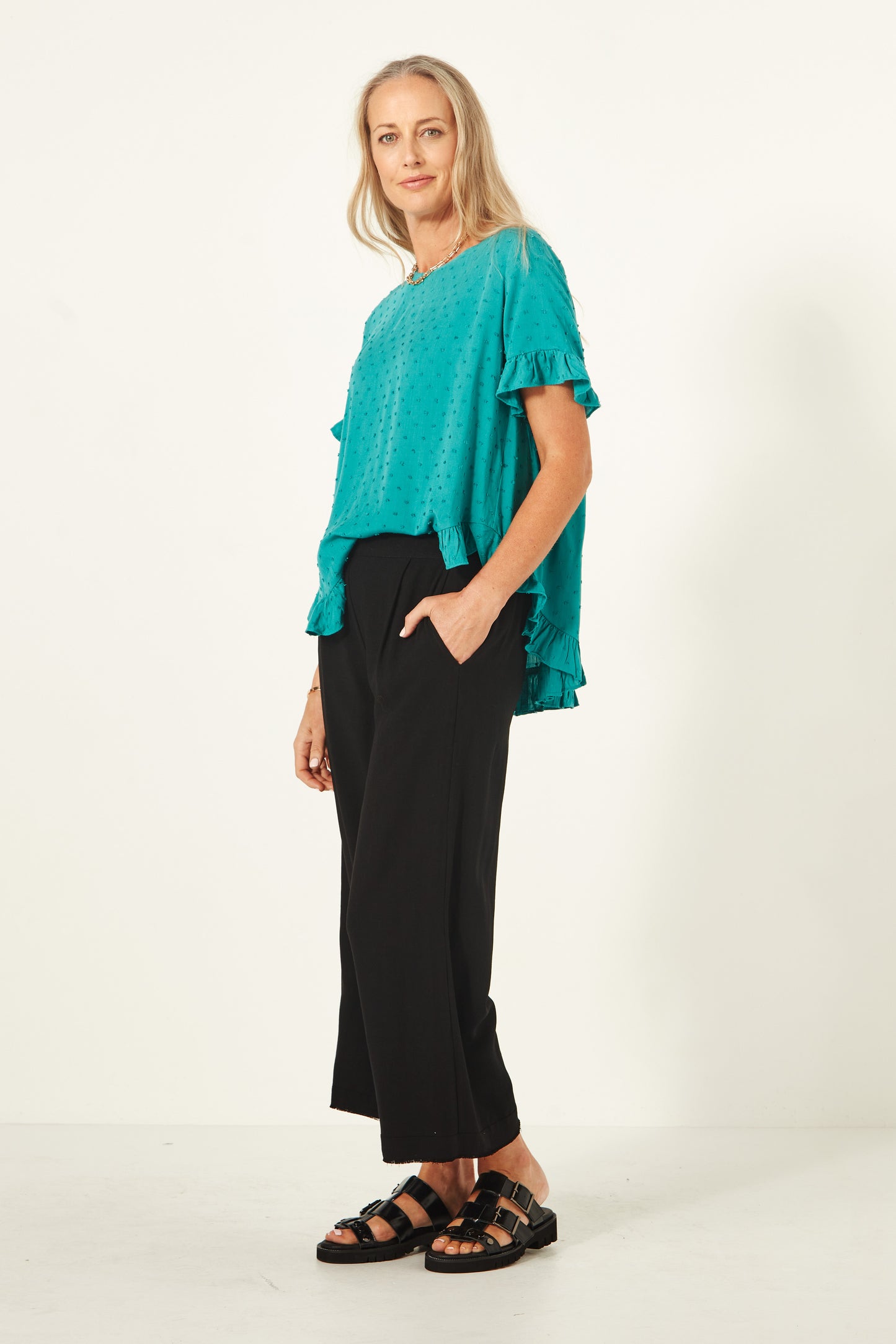 Lemon Tree - Madelaine Top - LT904 - Teal - 50% Off