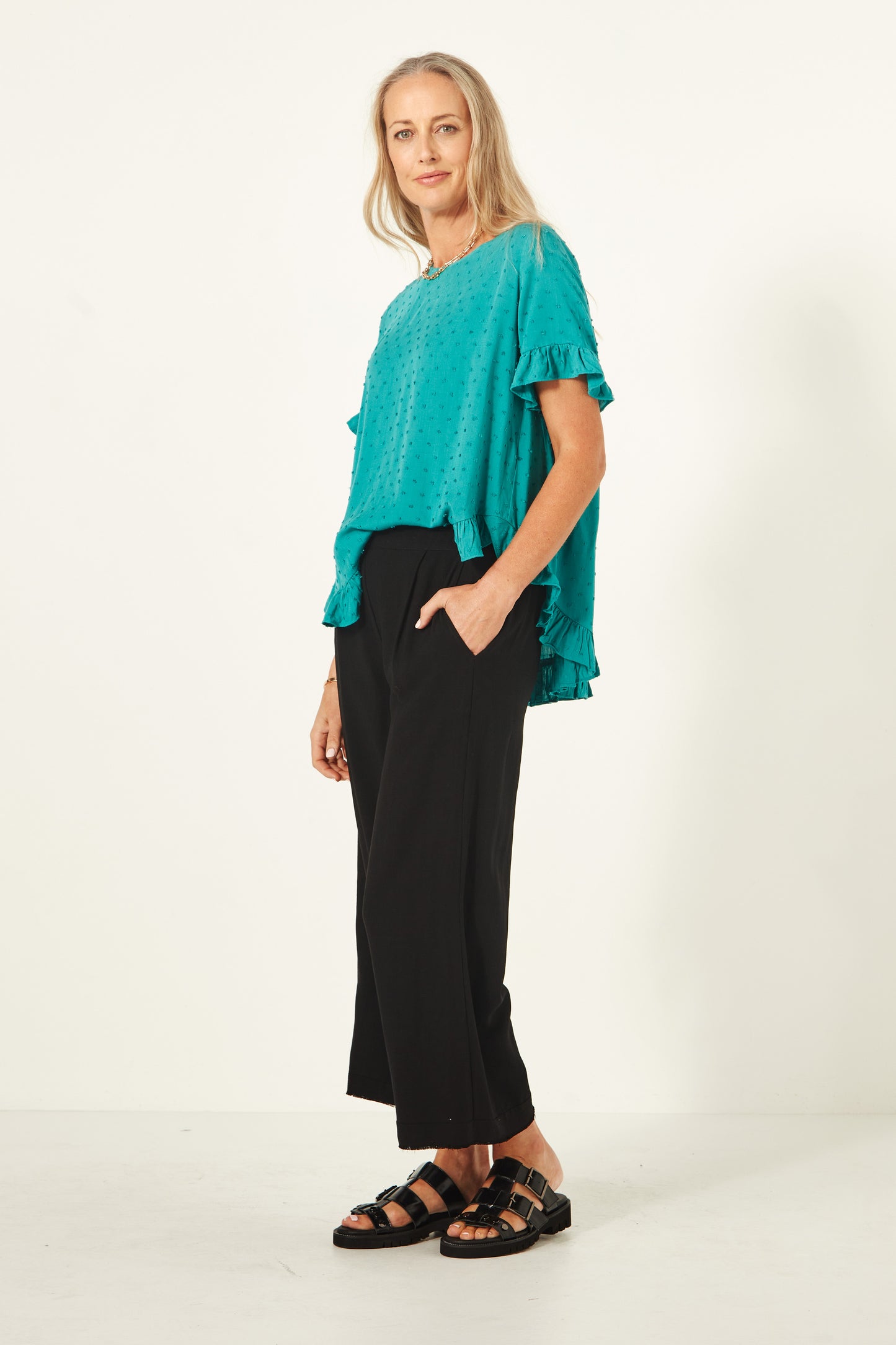 Lemon Tree - Madelaine Top - LT904 - Teal - 50% Off