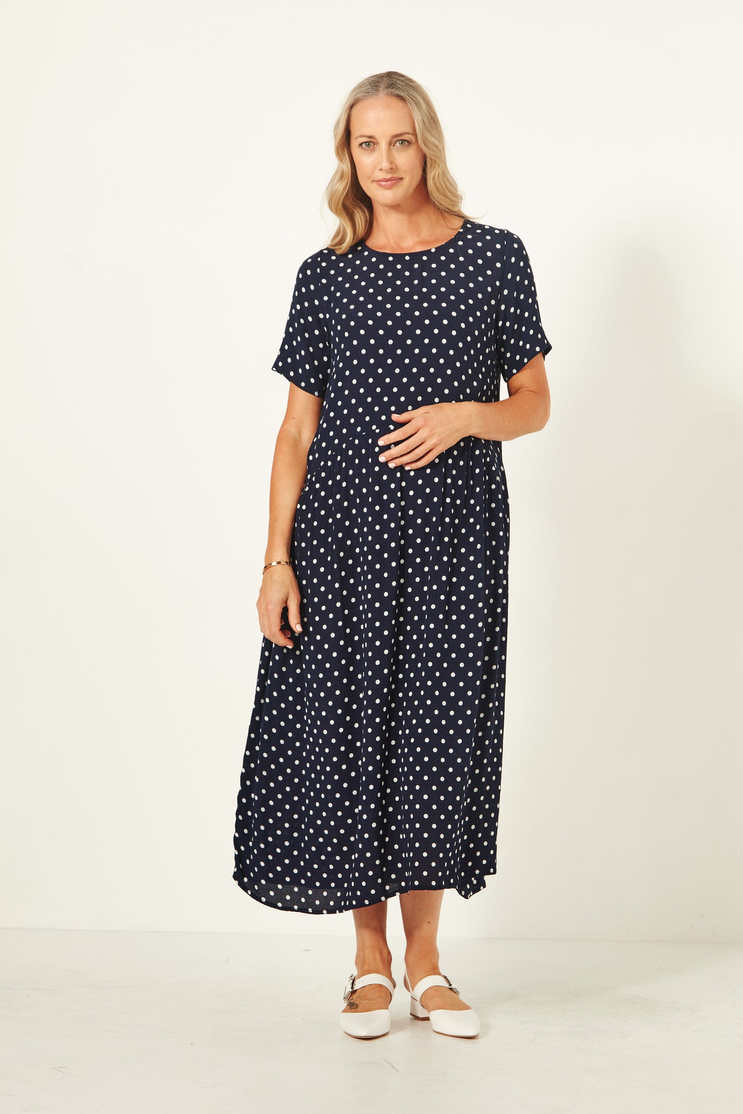 Lemon Tree - Monroe Dress - LT933 -  Navy Polka Dot