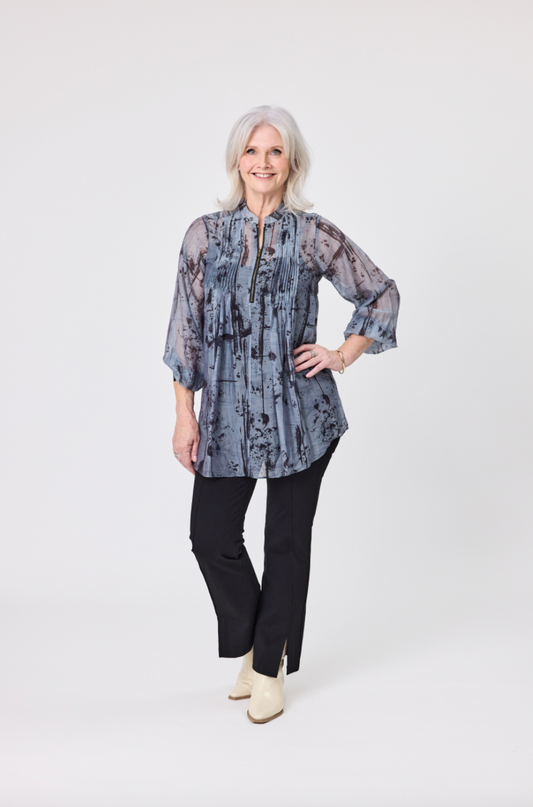 Liza Top & Singlet in Blue Shades