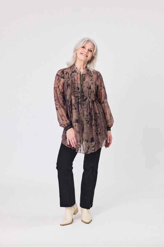 Liza Top & Singlet in Brown Shades