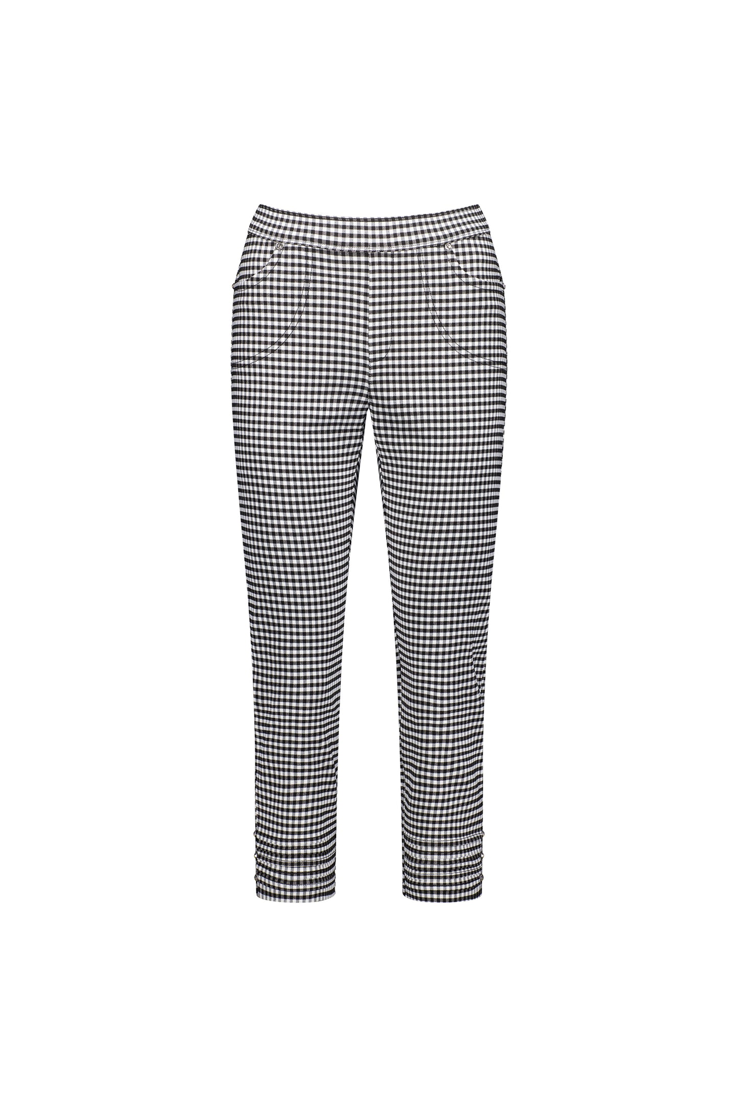 Mercy Crop Pant with Diamantes in Faille - Gingham
