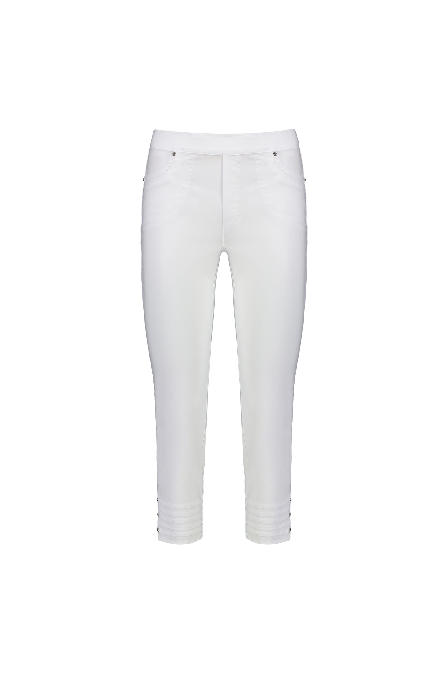 Macjays - Mercy Crop Pant with Diamantes in Faille - White - M6245