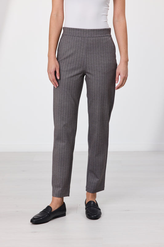 Owen Ponti Pant - Latte Herringbone Print