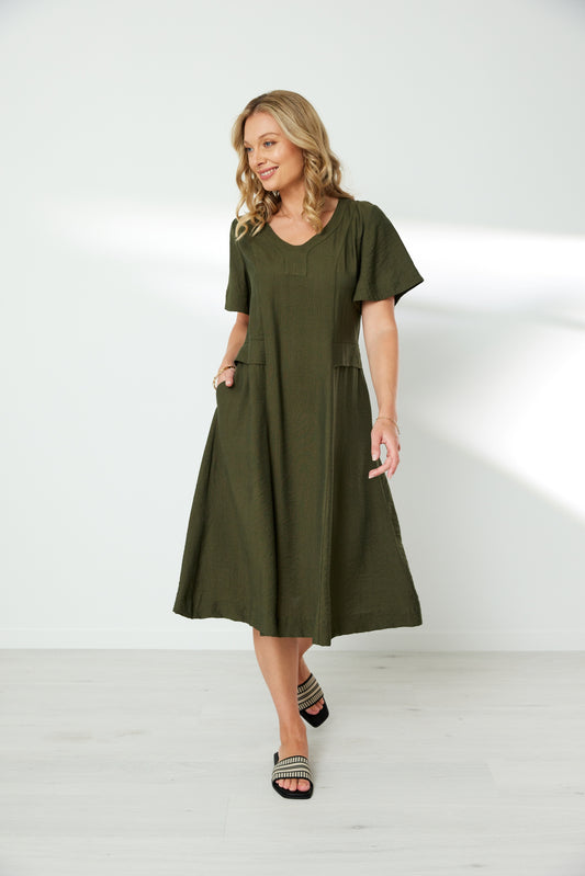 Trace Dress - Khaki