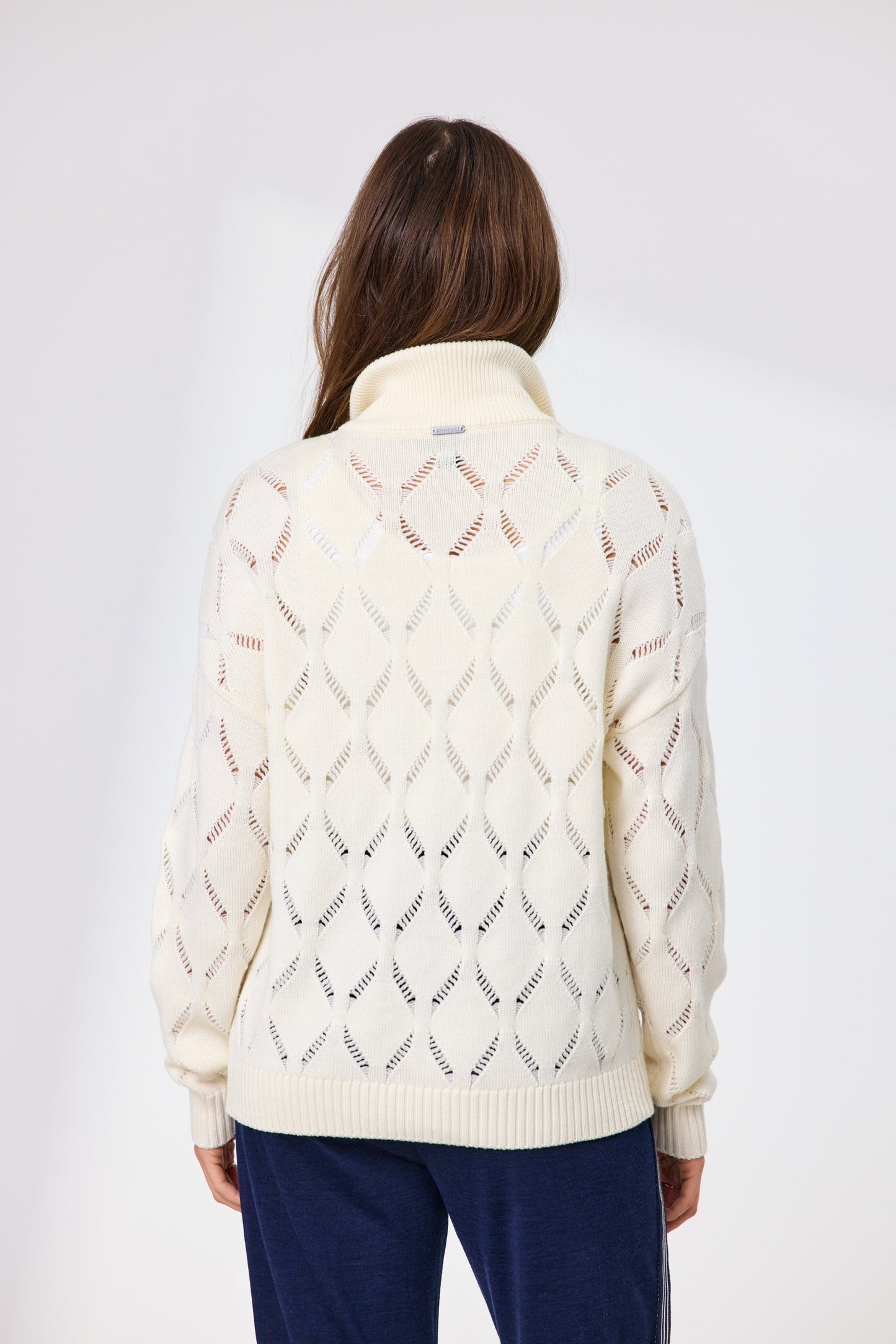 Renee Zip Front Merino Jacket - Ivory 50% Off