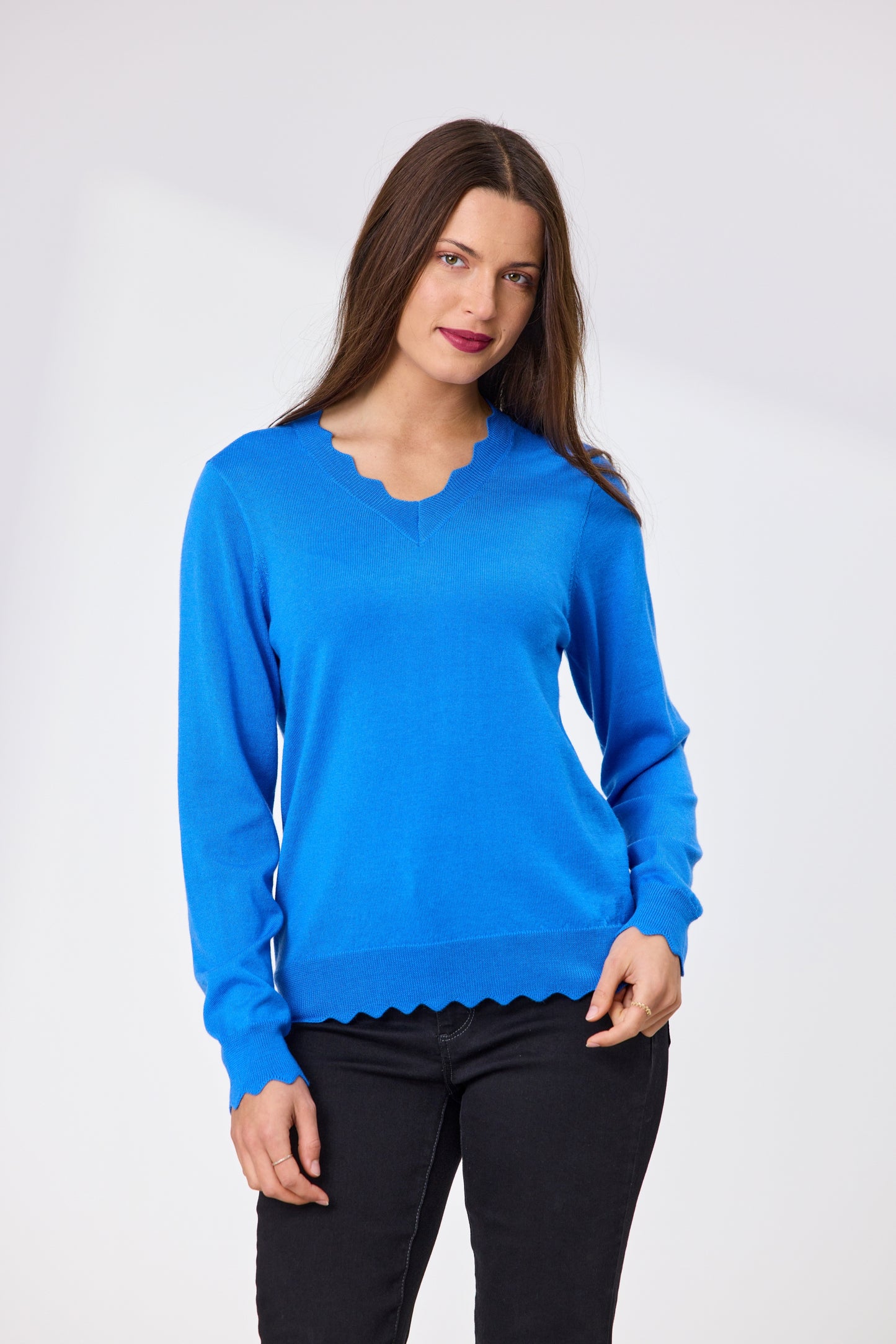 Becky Merino Jumper - Bright Blue