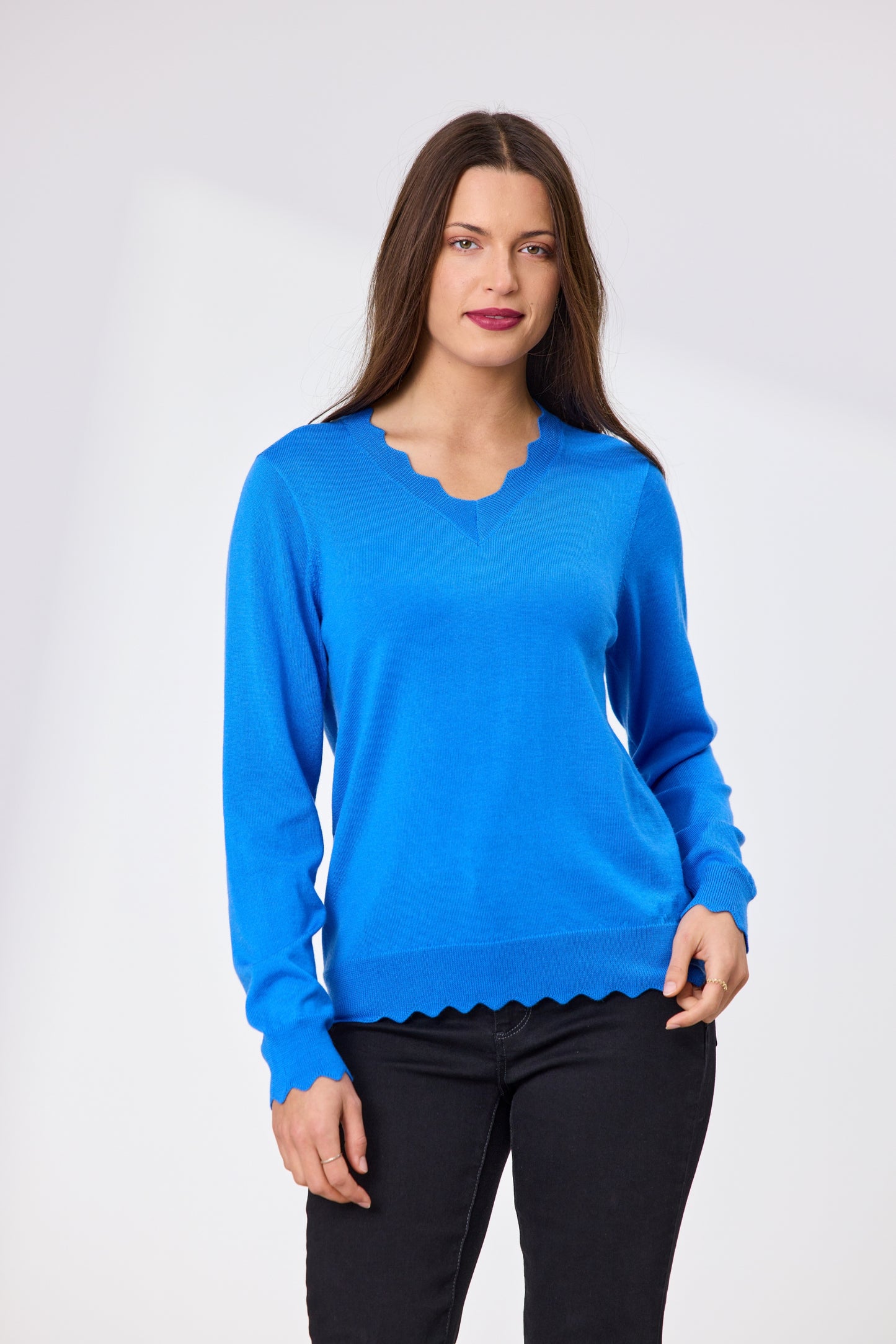 Becky Merino Jumper - Bright Blue