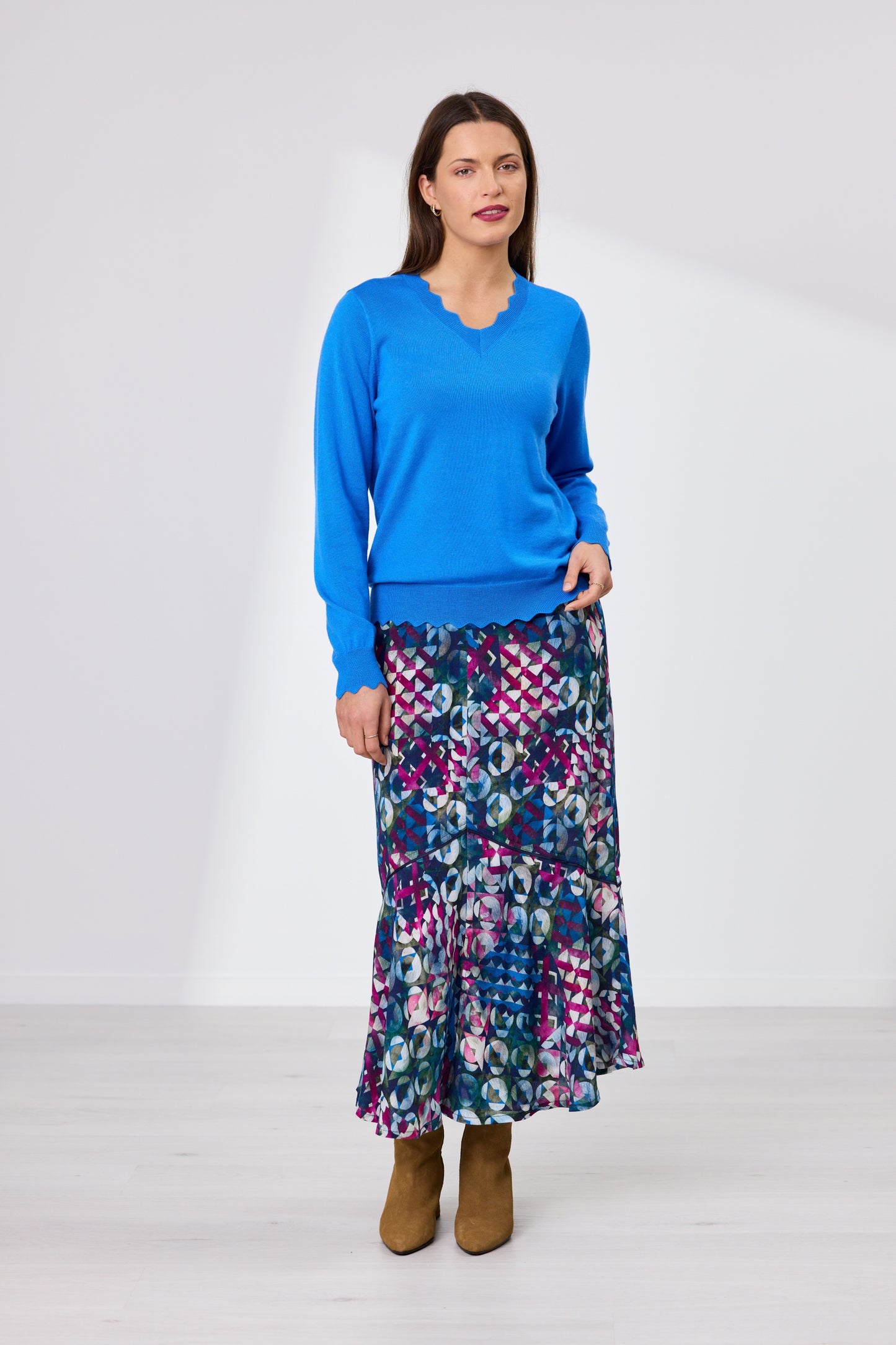 Becky Merino Jumper - Bright Blue