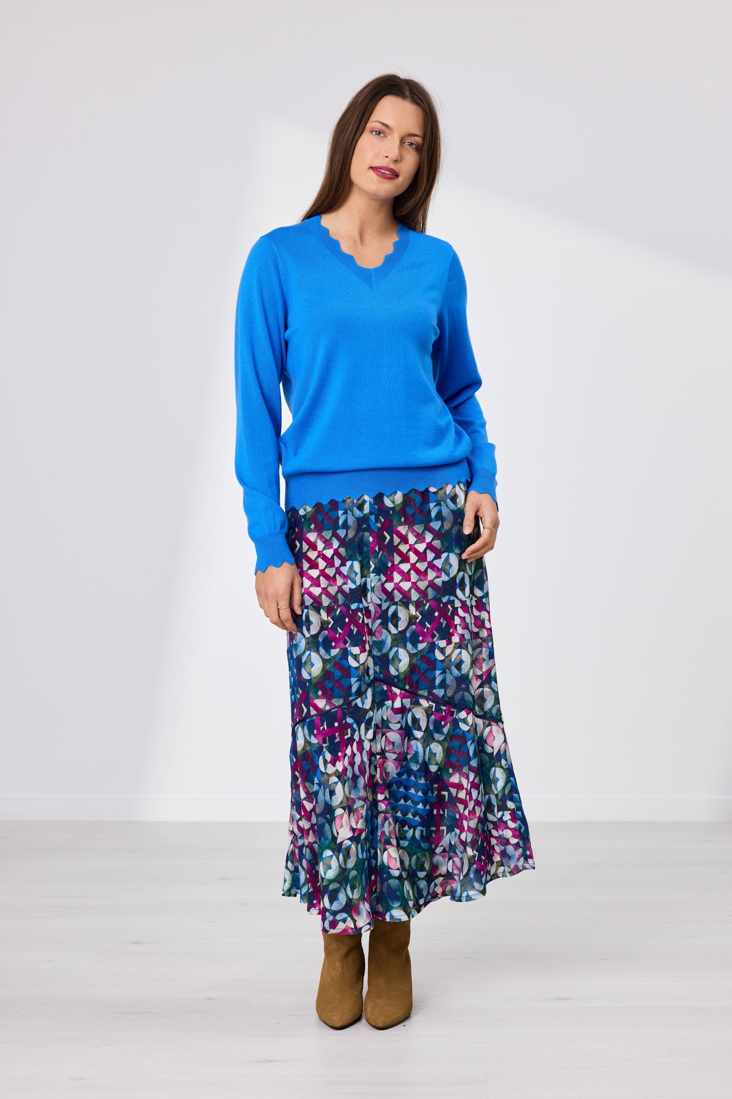 Becky Merino Jumper - Bright Blue
