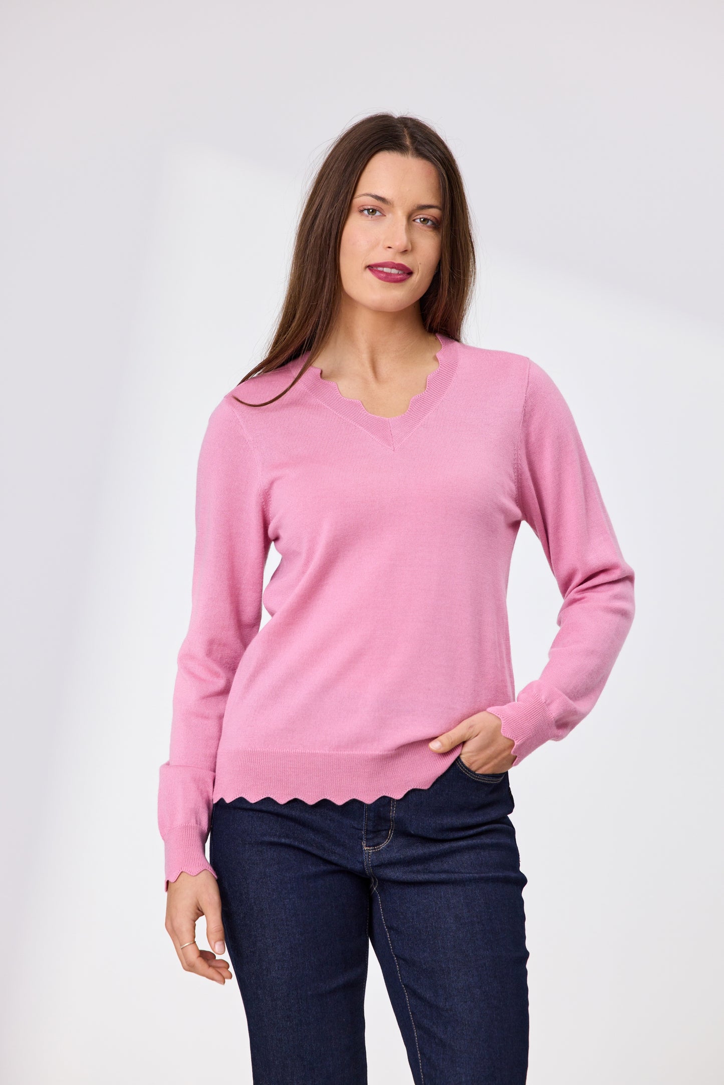 Becky Merino Jumper - Soft Pink 50% Off