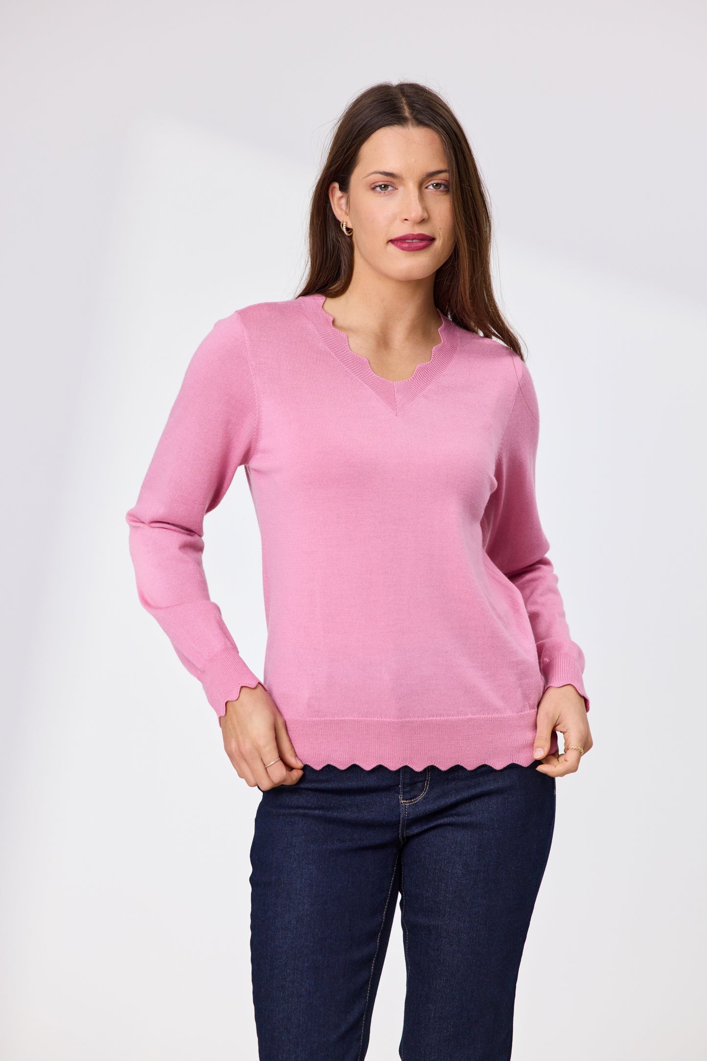 Becky Merino Jumper - Soft Pink 50% Off