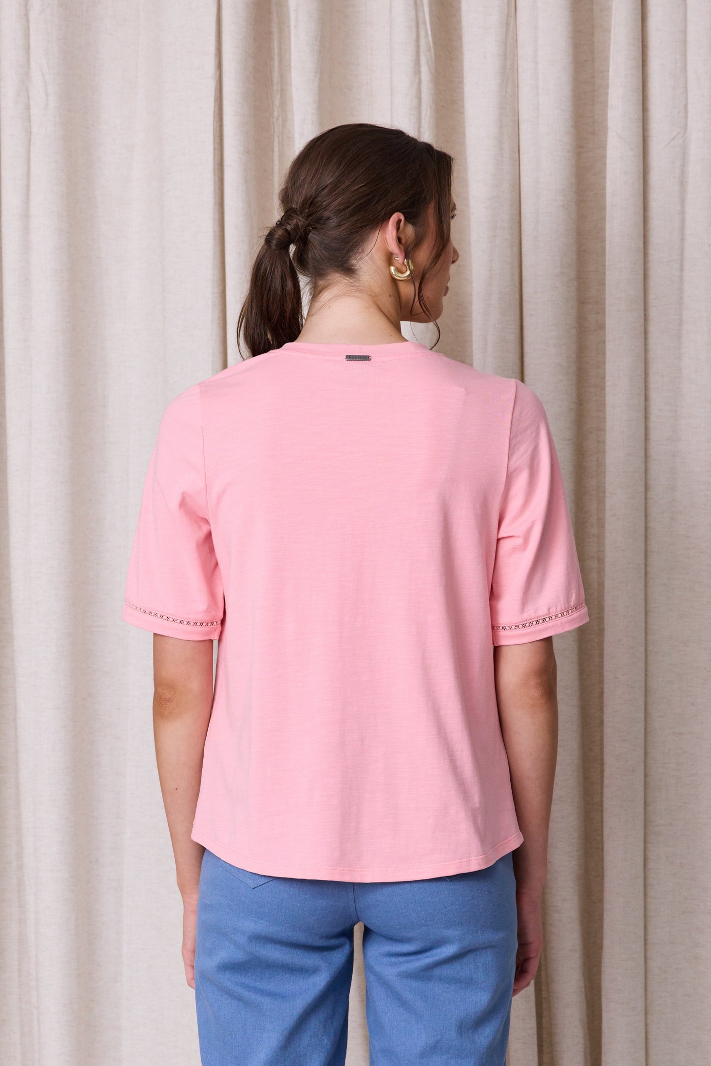 Chase Cotton V Neck Tee - Soft Pink - Due Aug/Sept