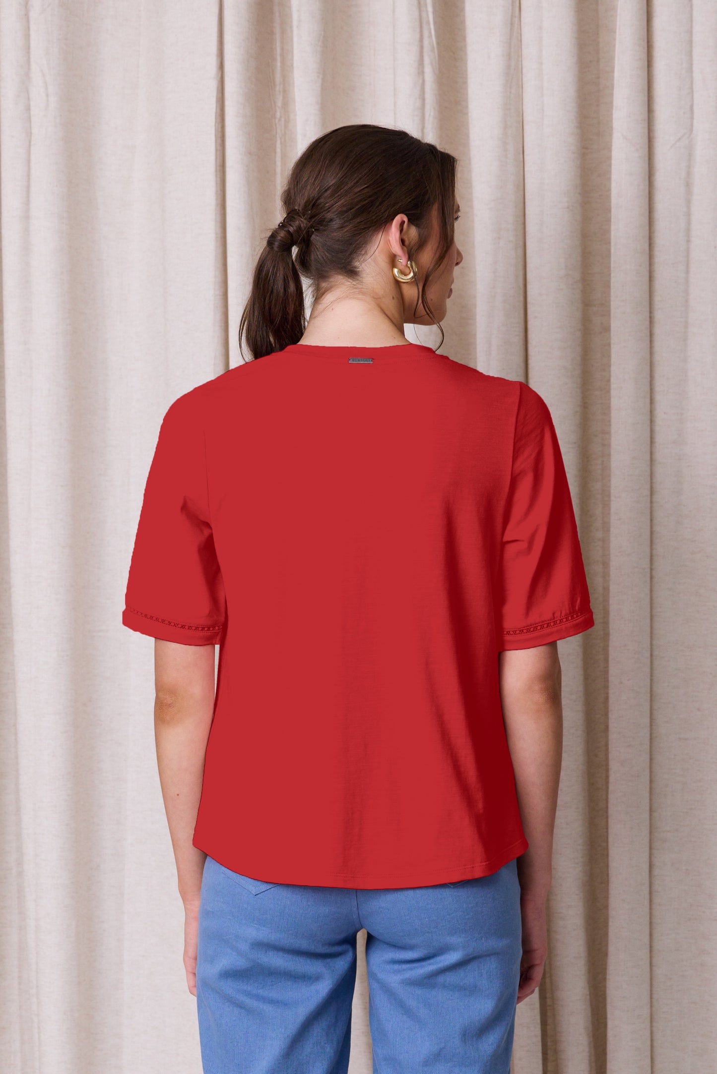 Chase Cotton V Neck Tee - Spice - Due Aug/Sept