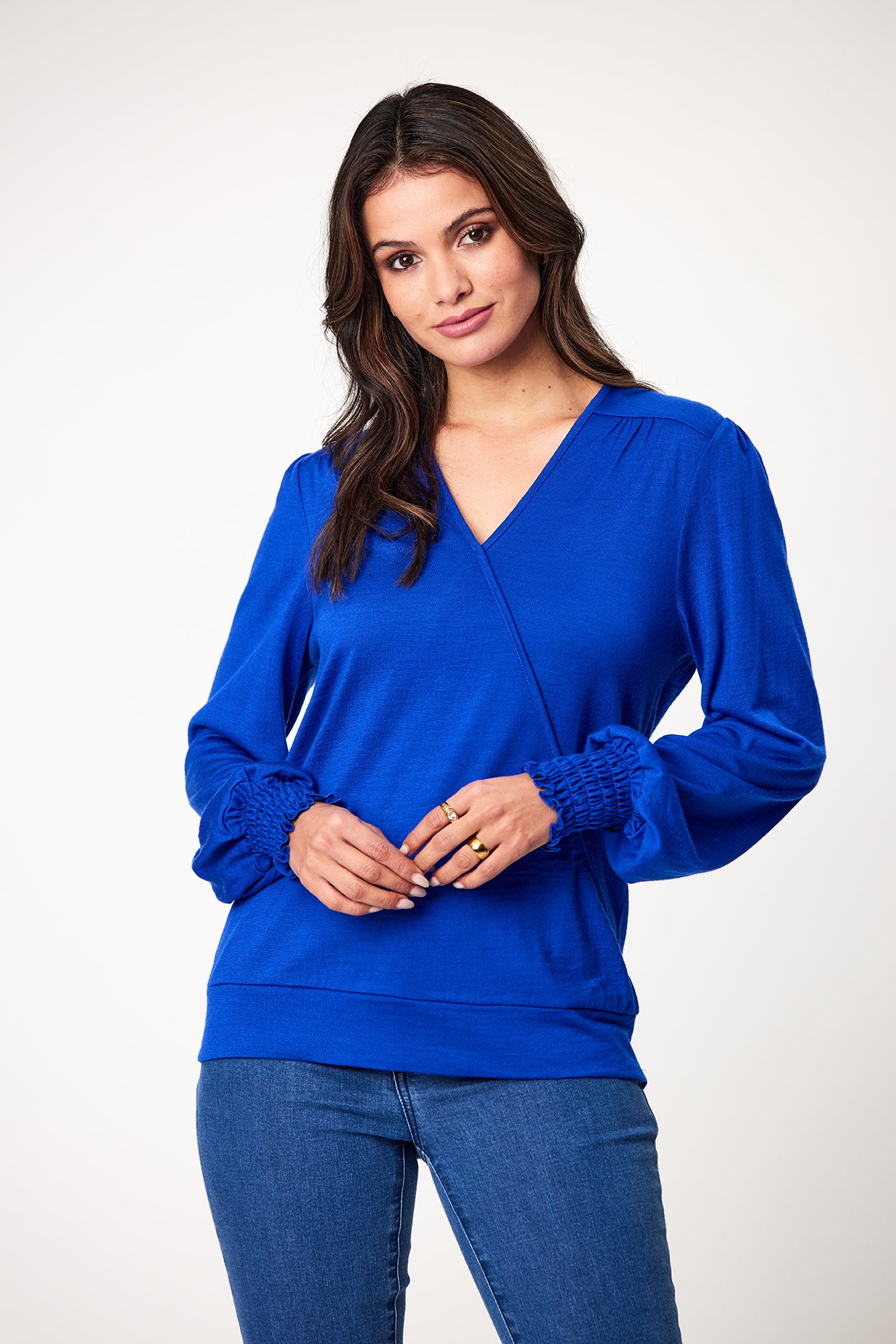 Newport - Cato Merino Wrap Top - NP26887 - Cobalt - 50% Off