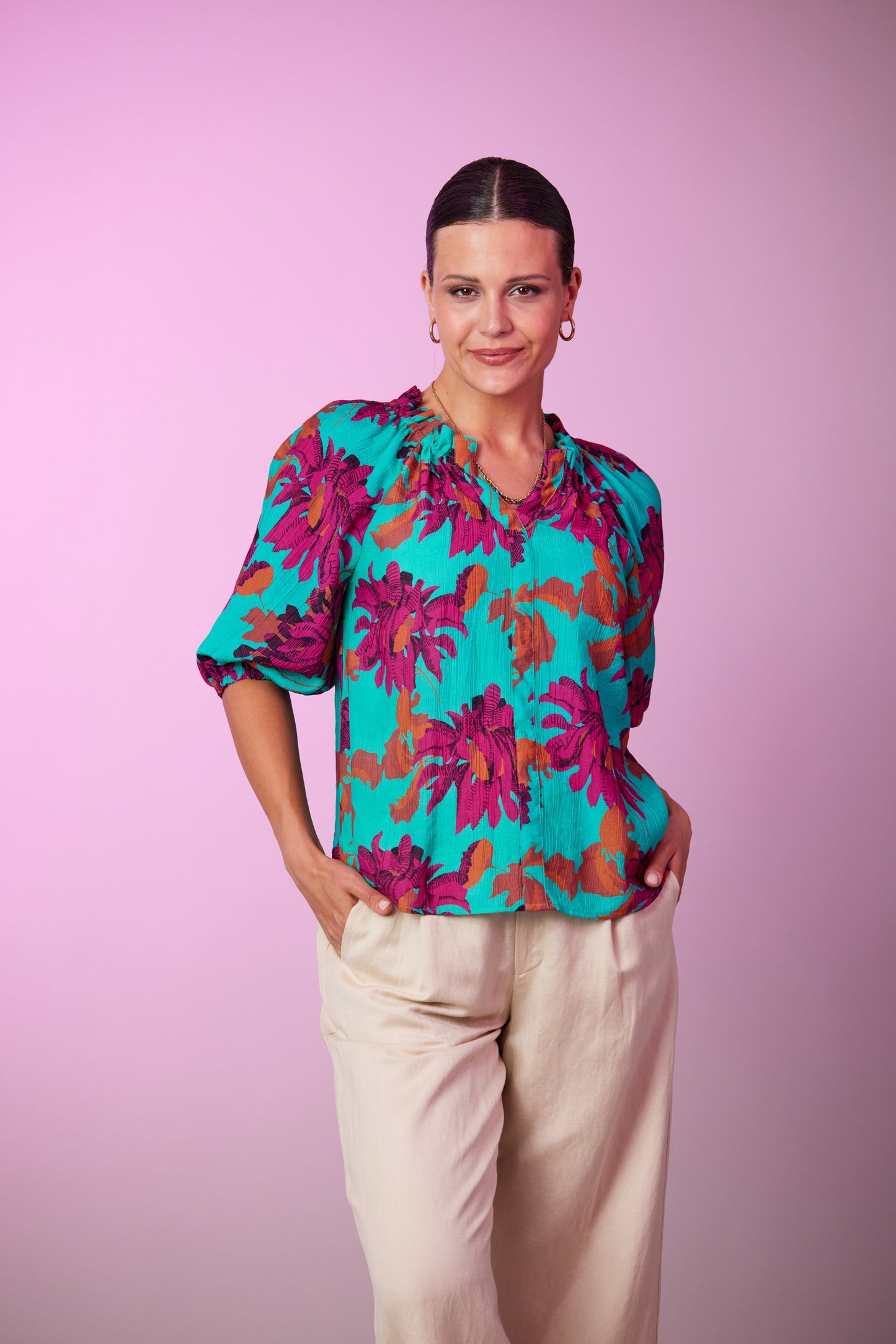 Newport - Riviera Blouse - NP28342 - Riviera Print - 50%Off