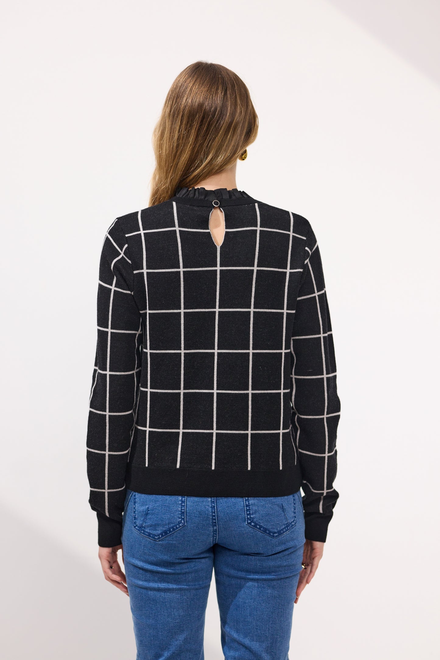 Standford Check Spliced Jumper - NP29010 - Black - Due Feb/Mar