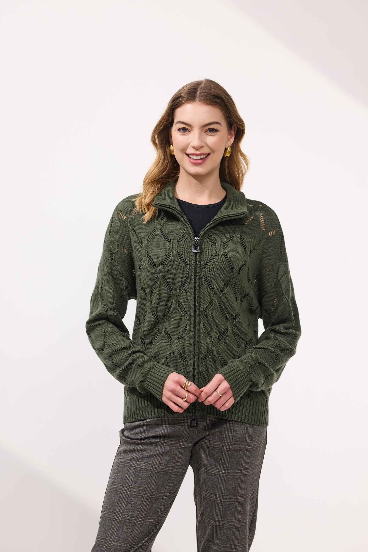 Esme Zip Front Merino Jacket - NP29190-Moss - Due Feb/Mar