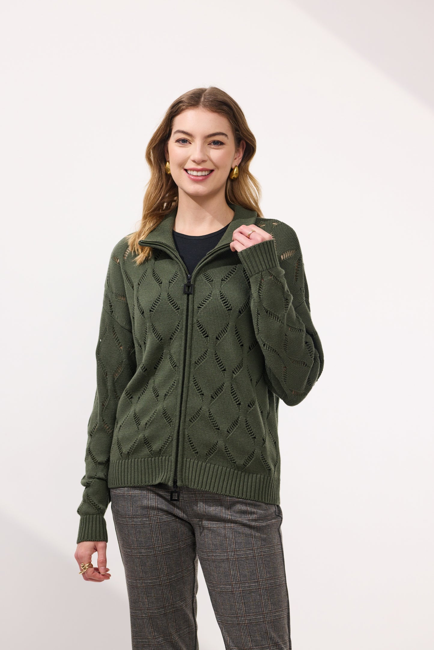 Esme Zip Front Merino Jacket - NP29190-Moss - Due Feb/Mar