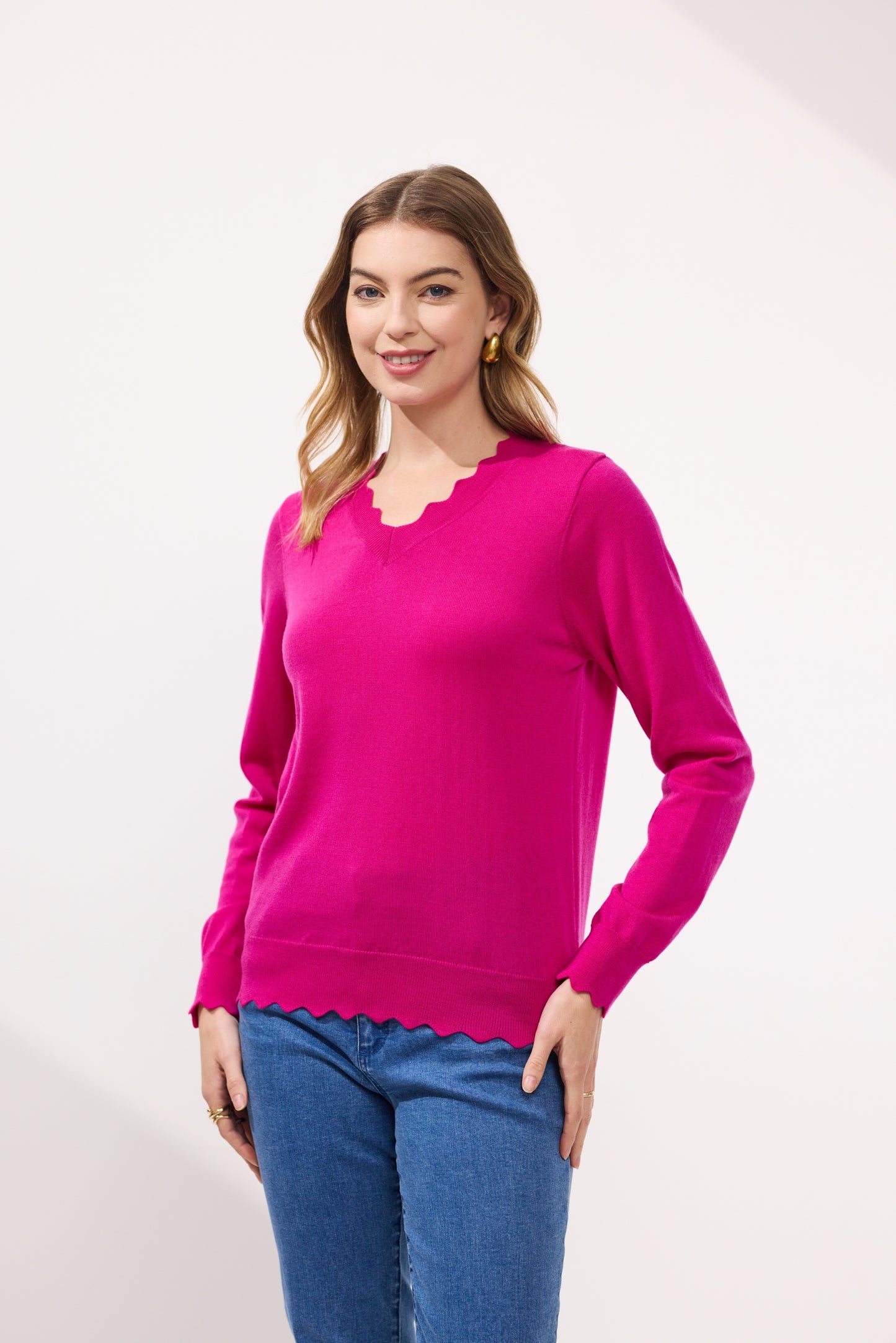 Ruby Merino Jumper - NP29197 - Bright Pink - Due Feb/Mar