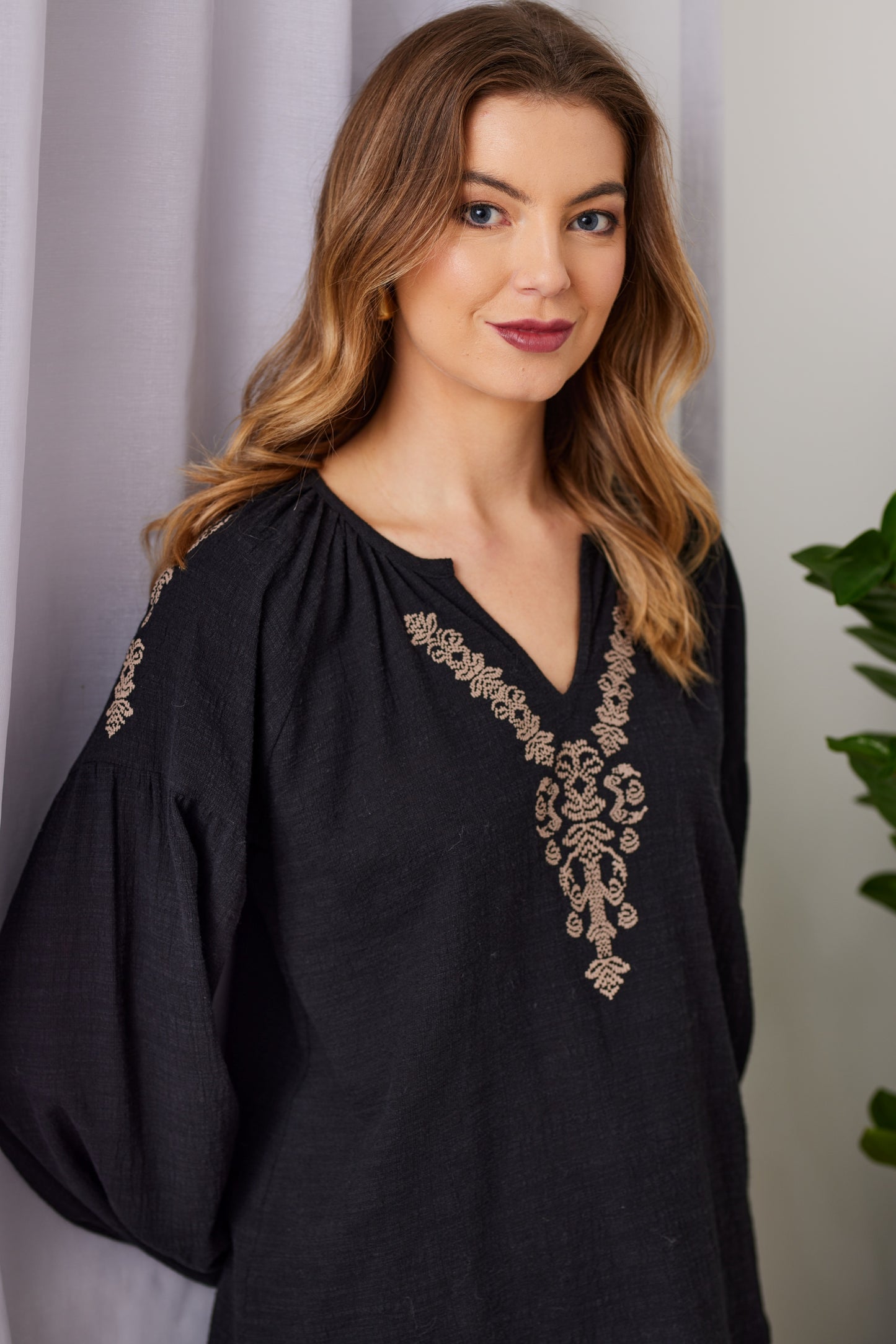 Ellis Embroidered Blouse - NP29334 - Black - Due Feb/Mar