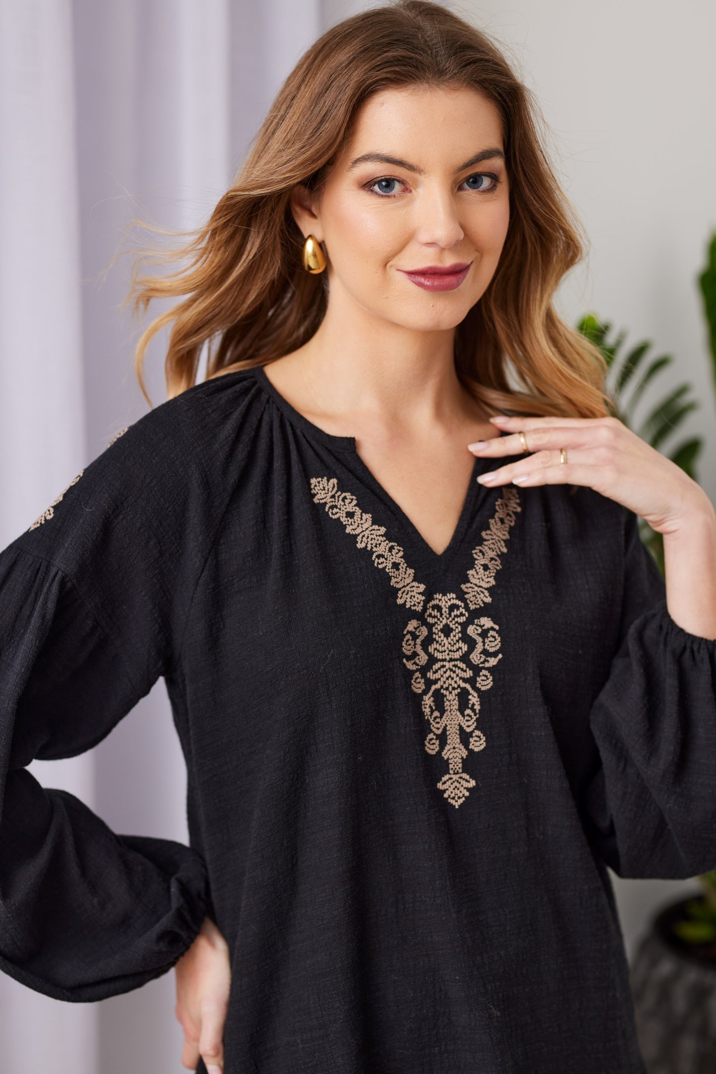 Ellis Embroidered Blouse - NP29334 - Black - Due Feb/Mar