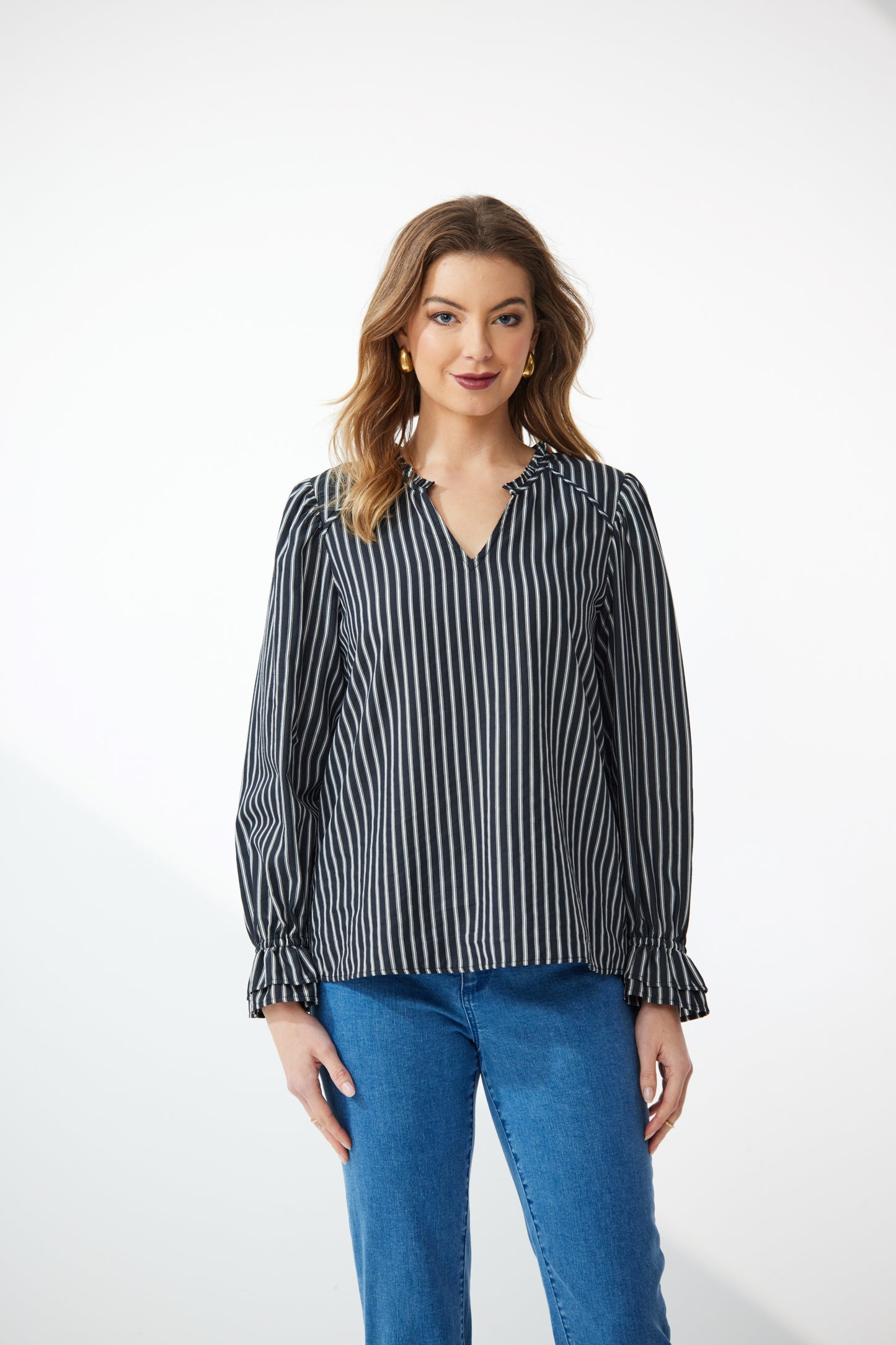 Atlanta Stripe Blouse - NP29342 - black/white Stripe - Due Feb/Mar