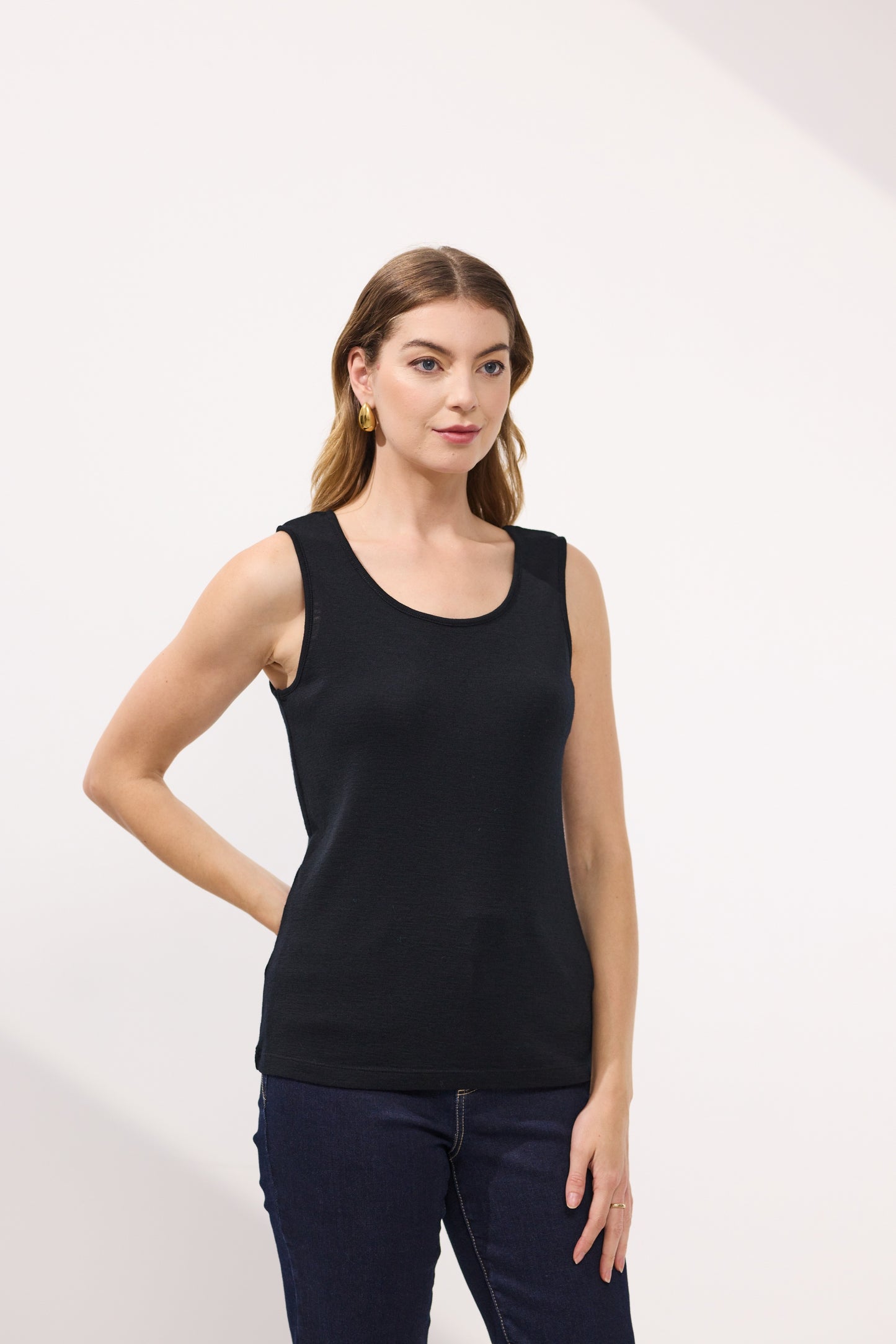 Twain Merino Reversible Tank Top - NP29439 - Black - Due Feb/Mar